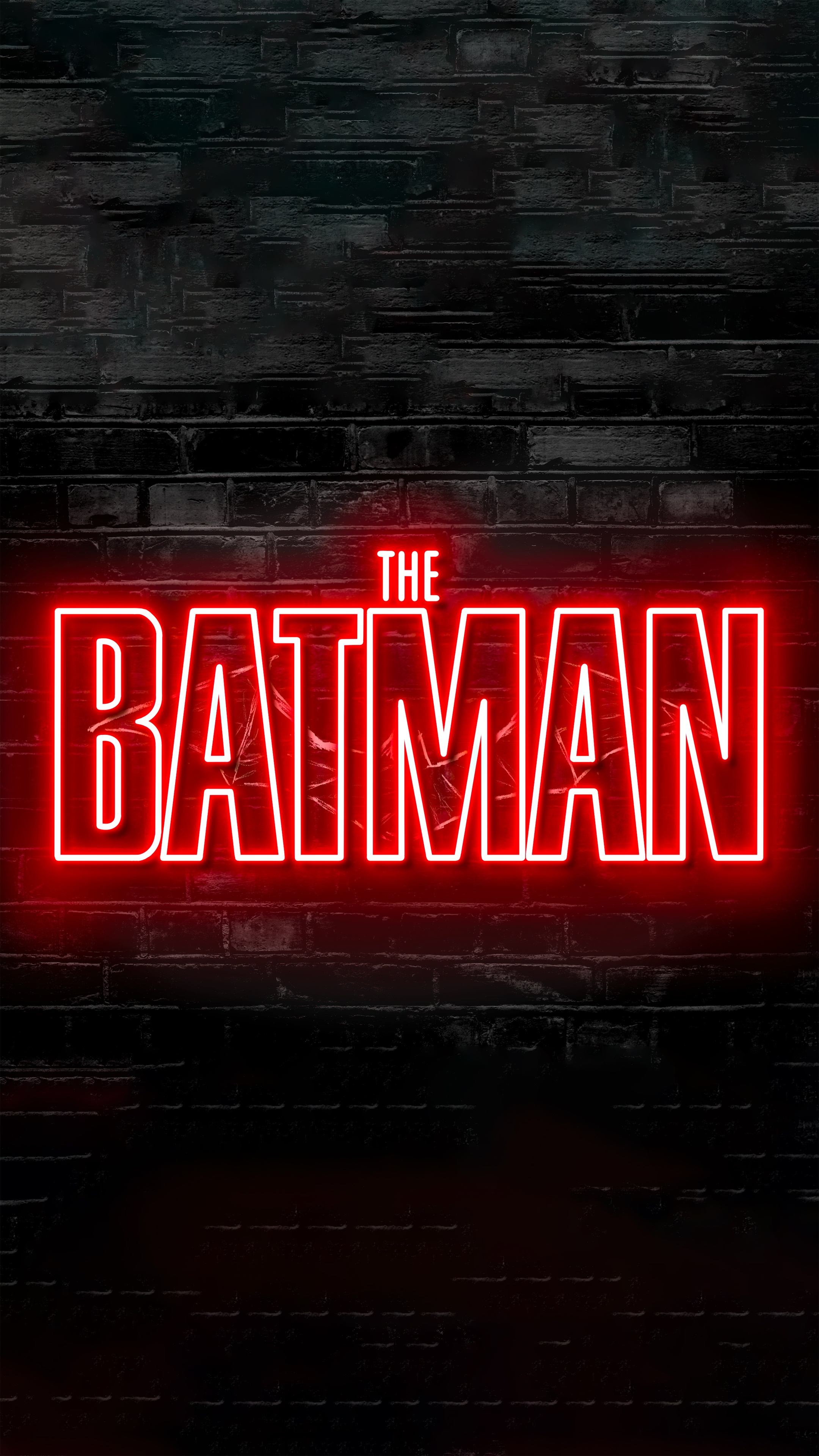 The Batman Neon Logo HD Phone Wallpaper