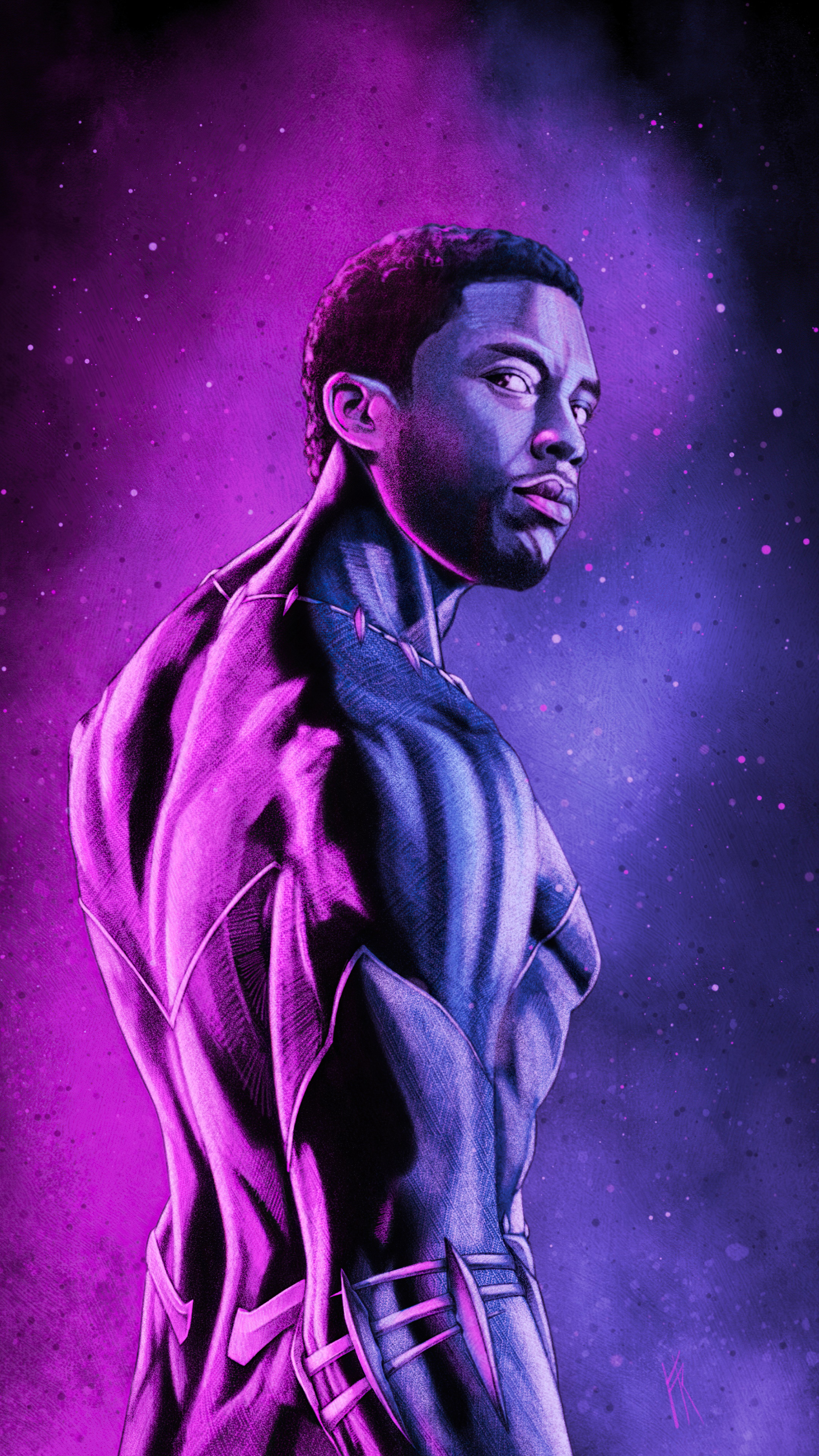 Black Panther artwork 4K HD Phone Wallpaper