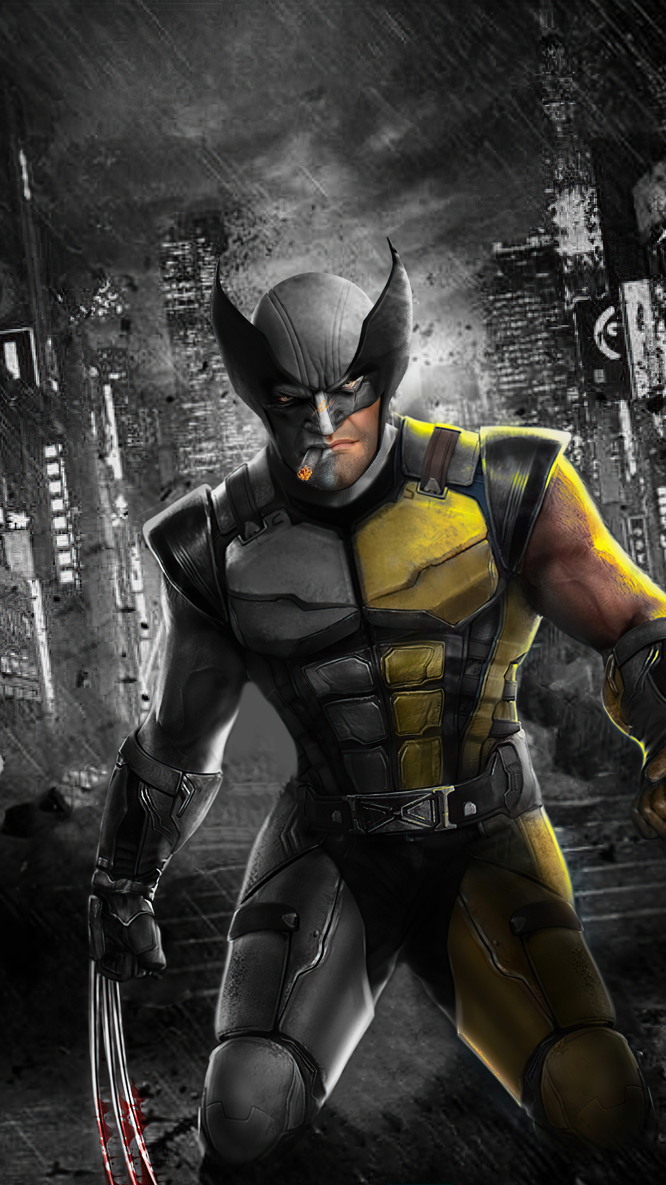 Wolverine from Marvel Comics with adamantium claws HD Phone Wallpaper
