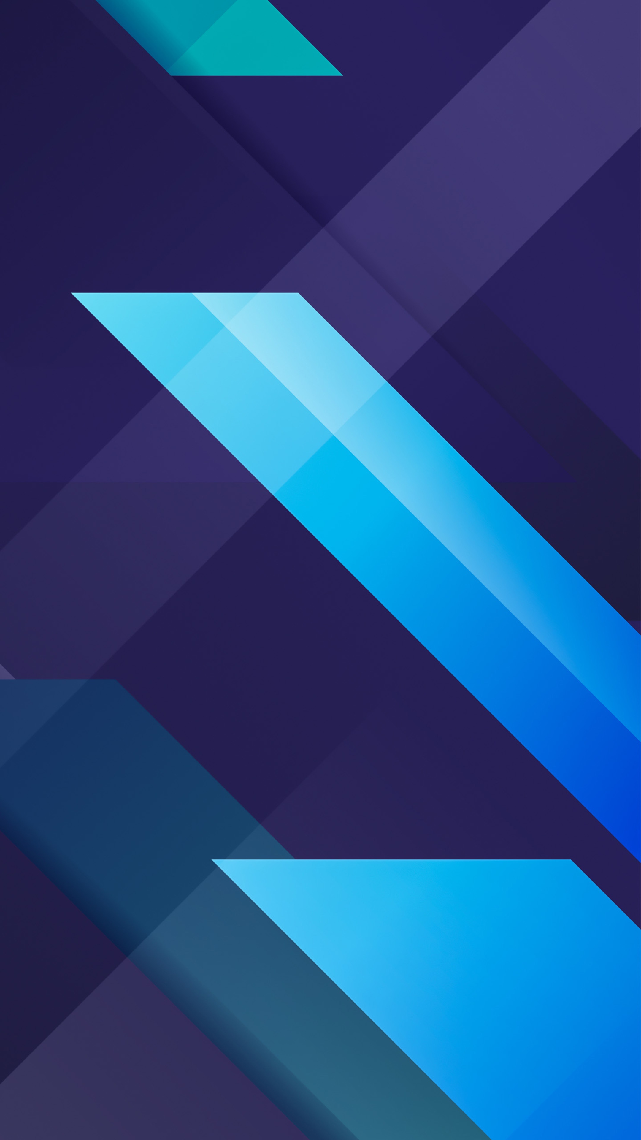 Abstract geometric shapes with blue and teal gradients HD Phone Wallpaper