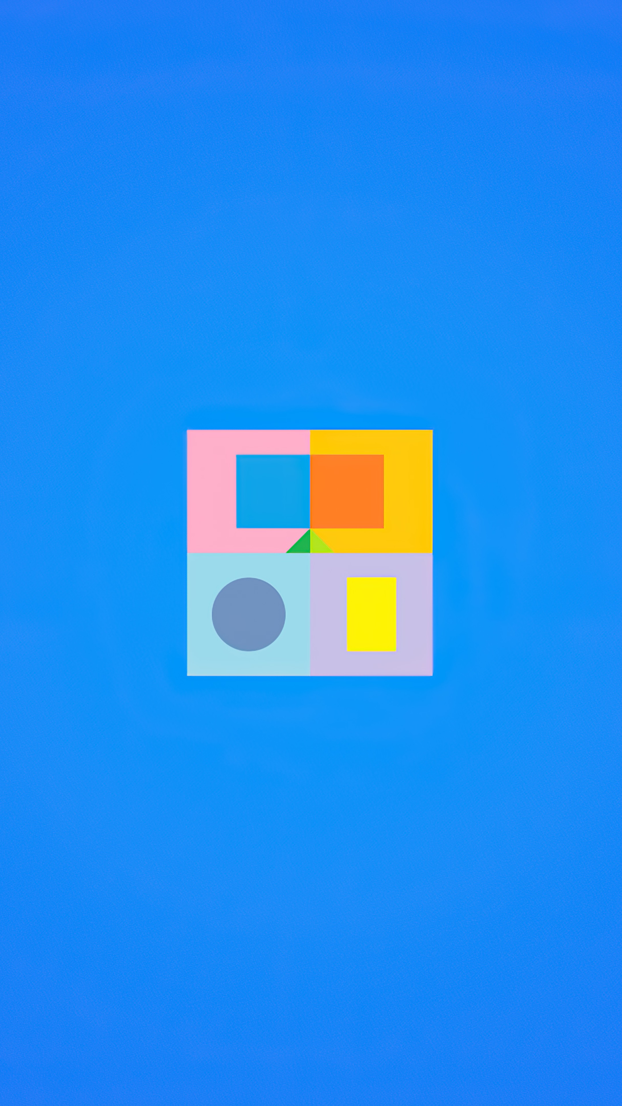 Minimalist abstract artwork with colorful geometric shapes HD Phone Wallpaper