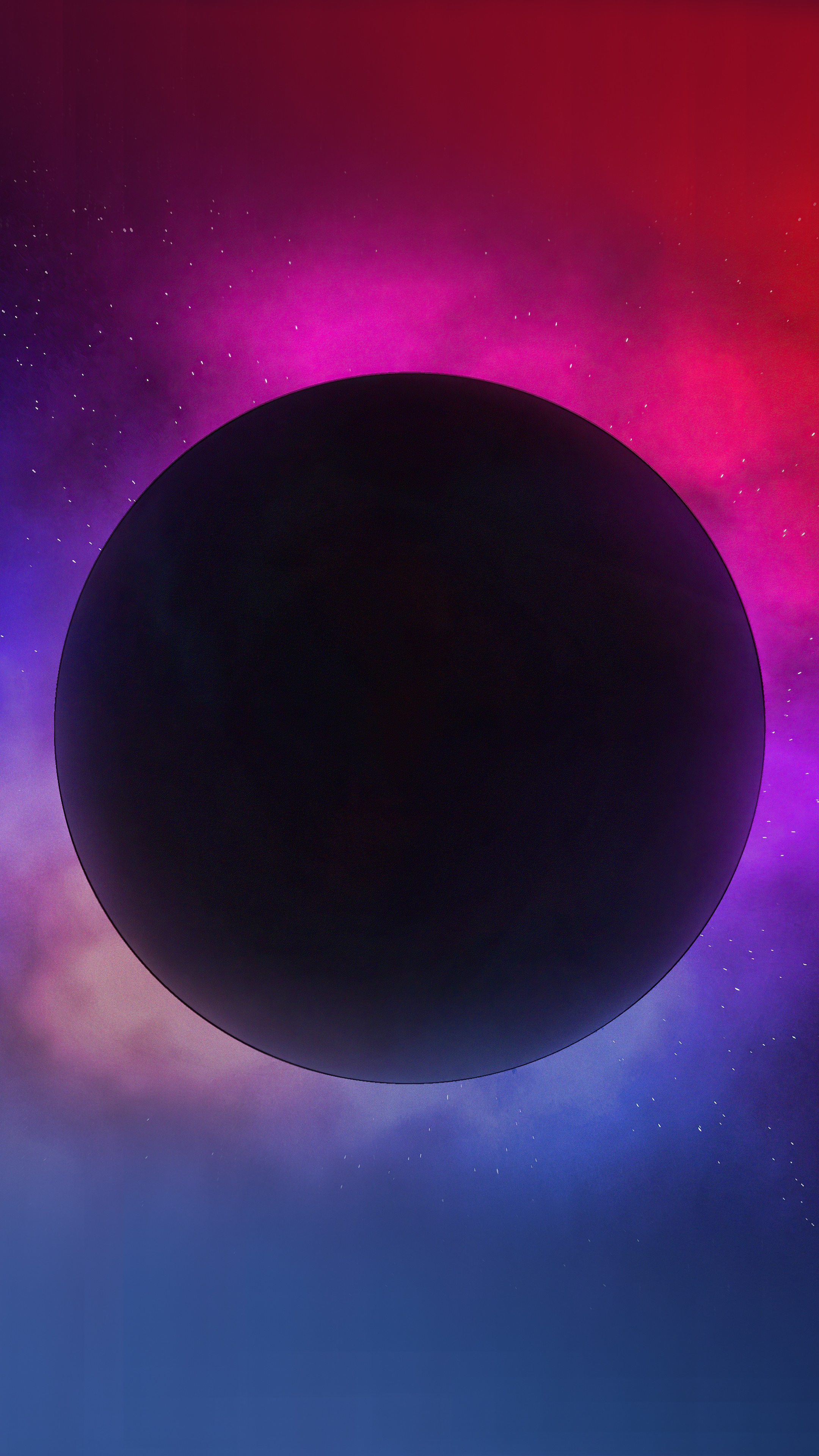 Digital universe with a dark planet and nebula HD Phone Wallpaper