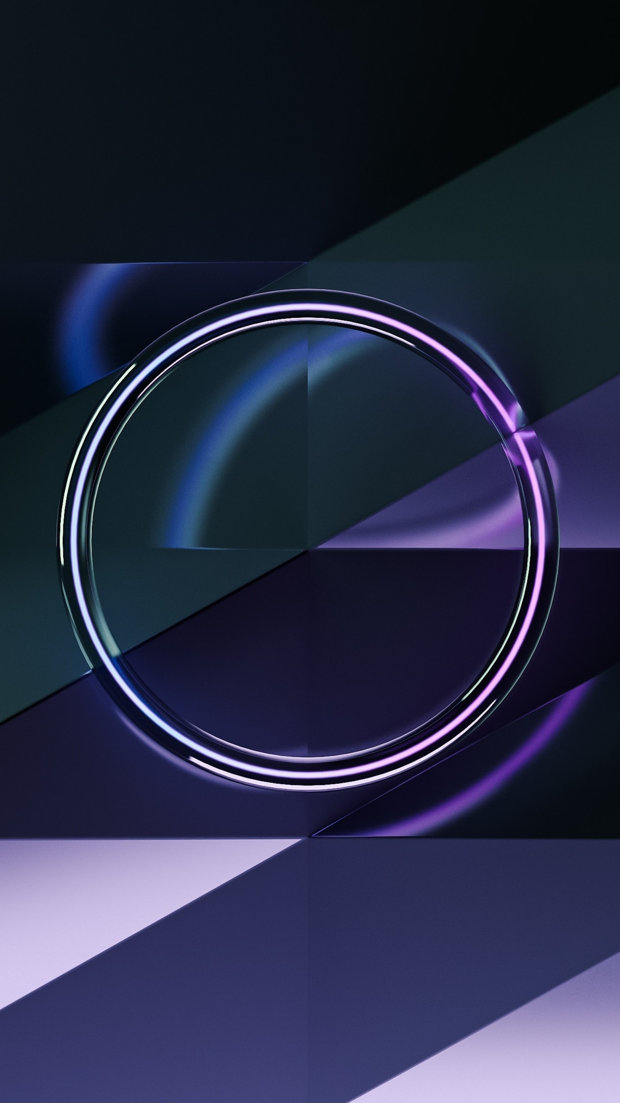 Abstract 3D Artwork with Neon Ring HD Phone Wallpaper