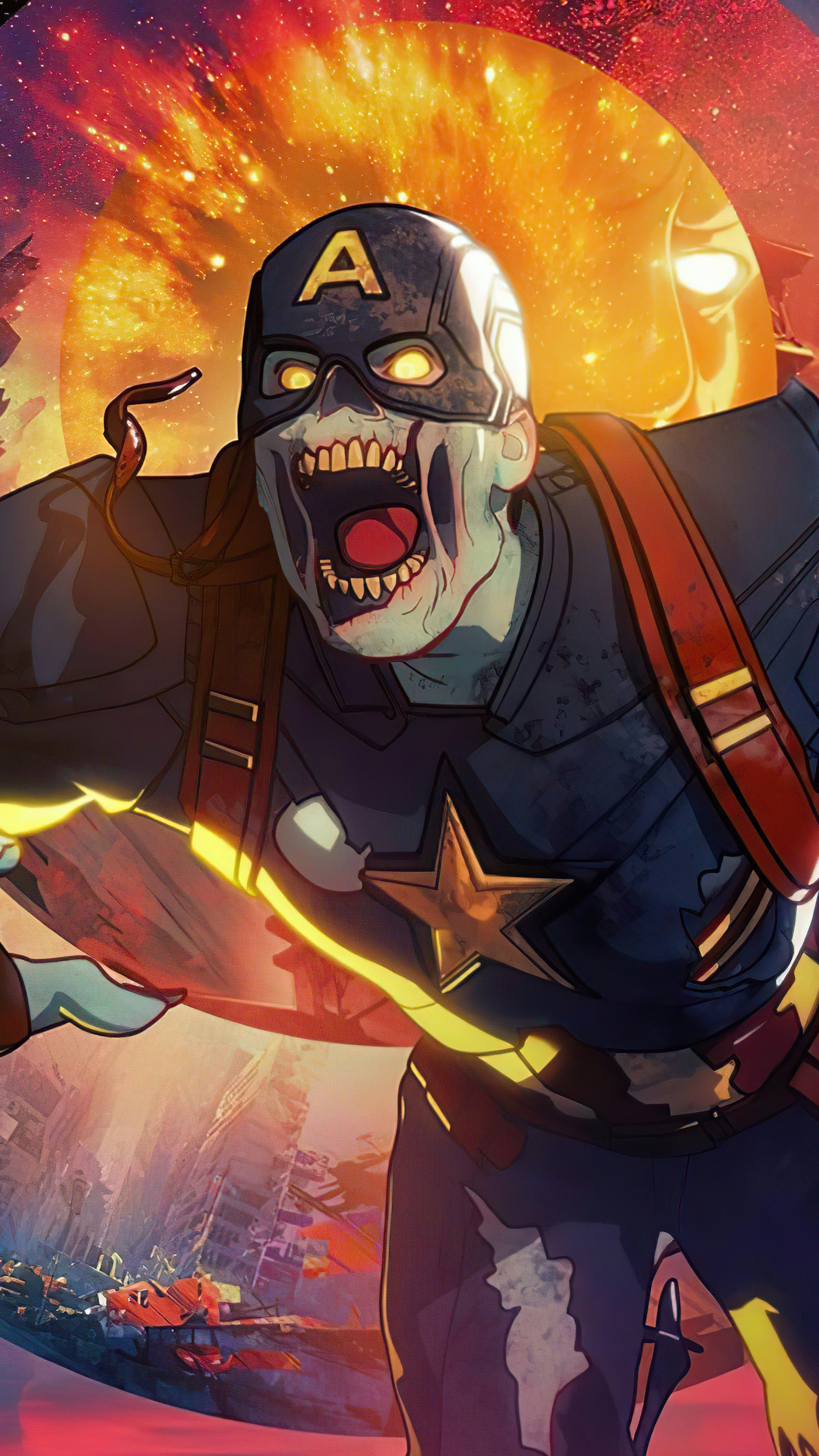 Zombie Captain America from What If...? 4K HD Phone Wallpaper