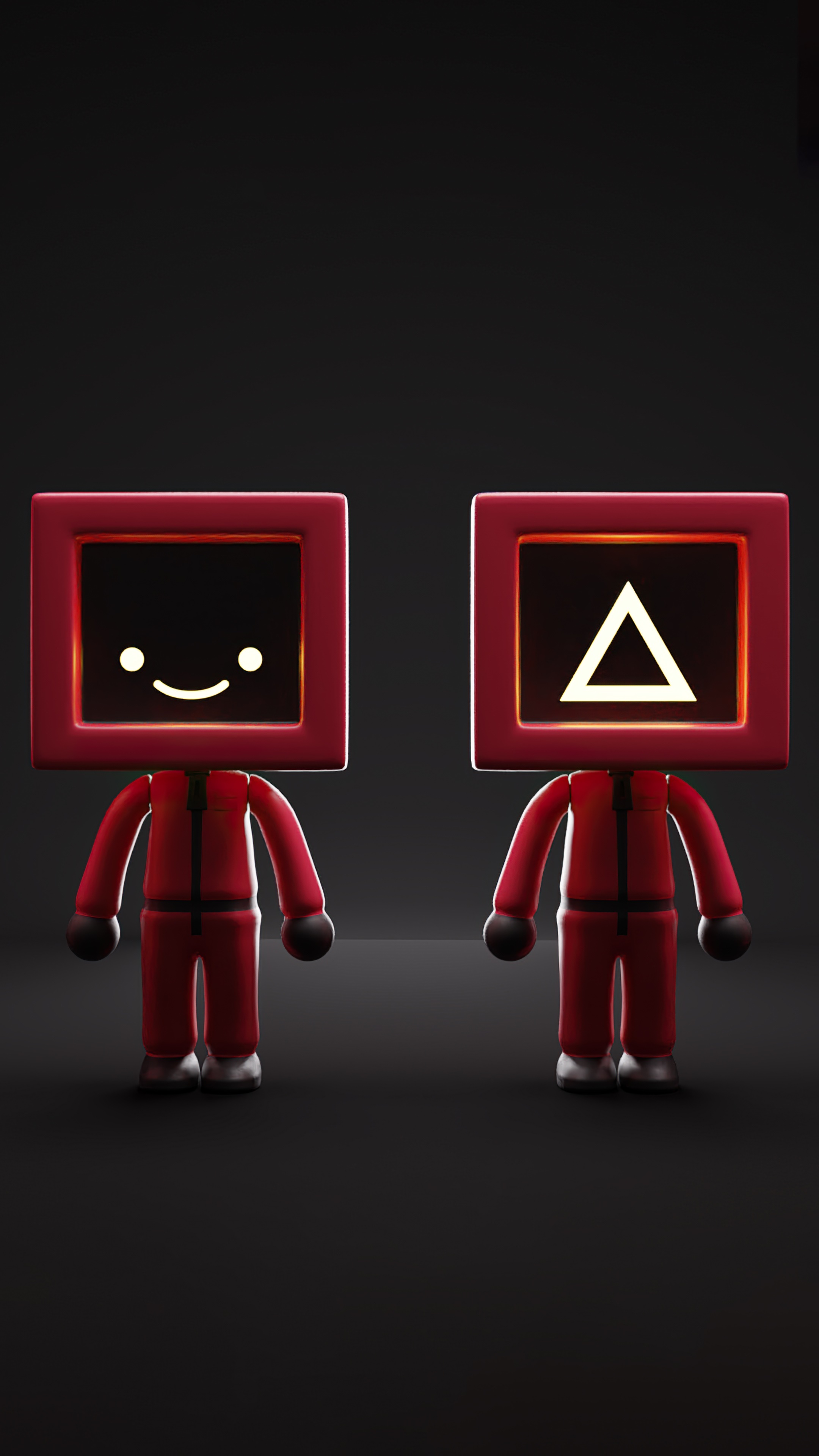 Squid Game characters with square heads HD Phone Wallpaper