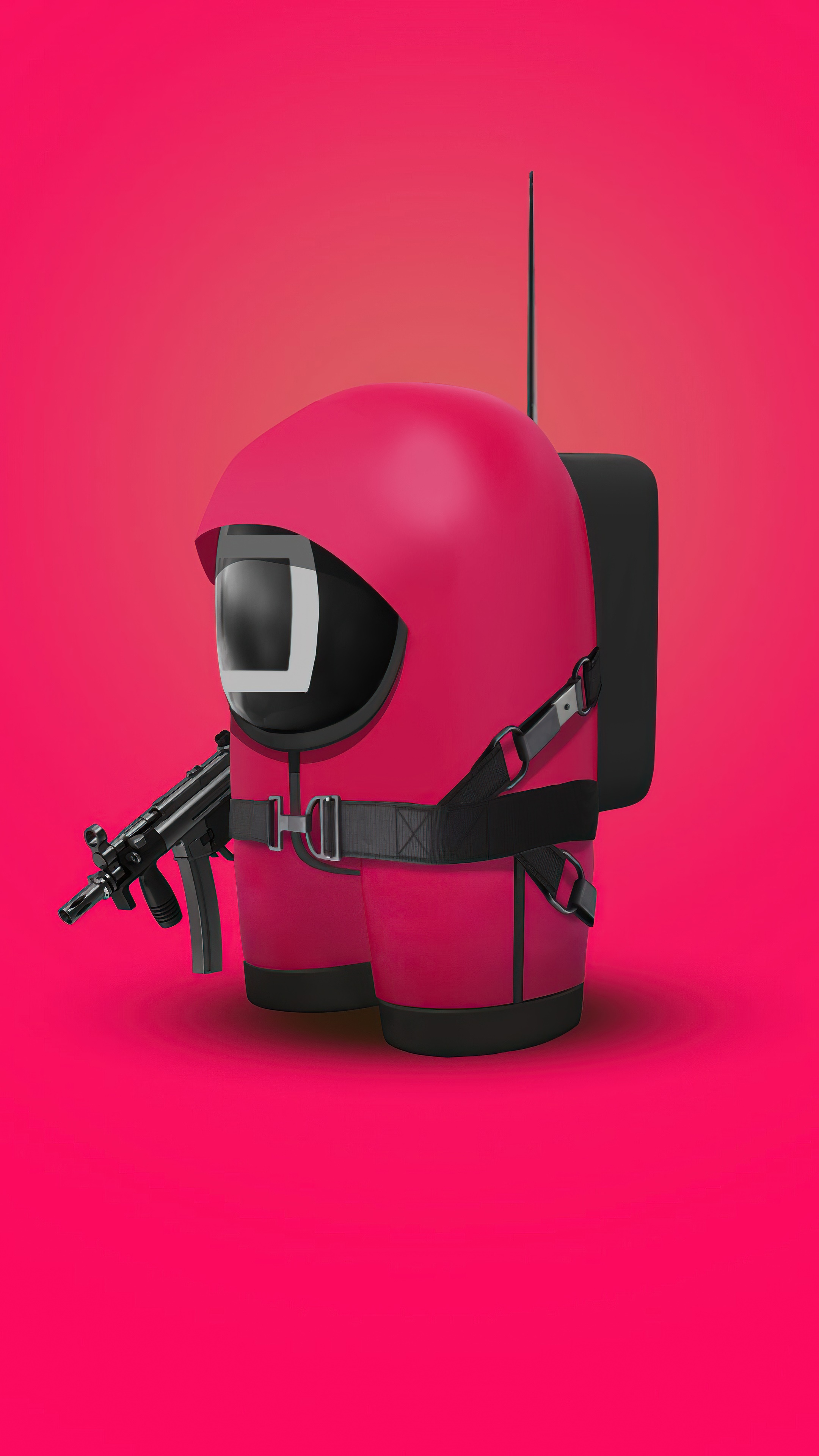 Squid Game character with a gun HD Phone Wallpaper