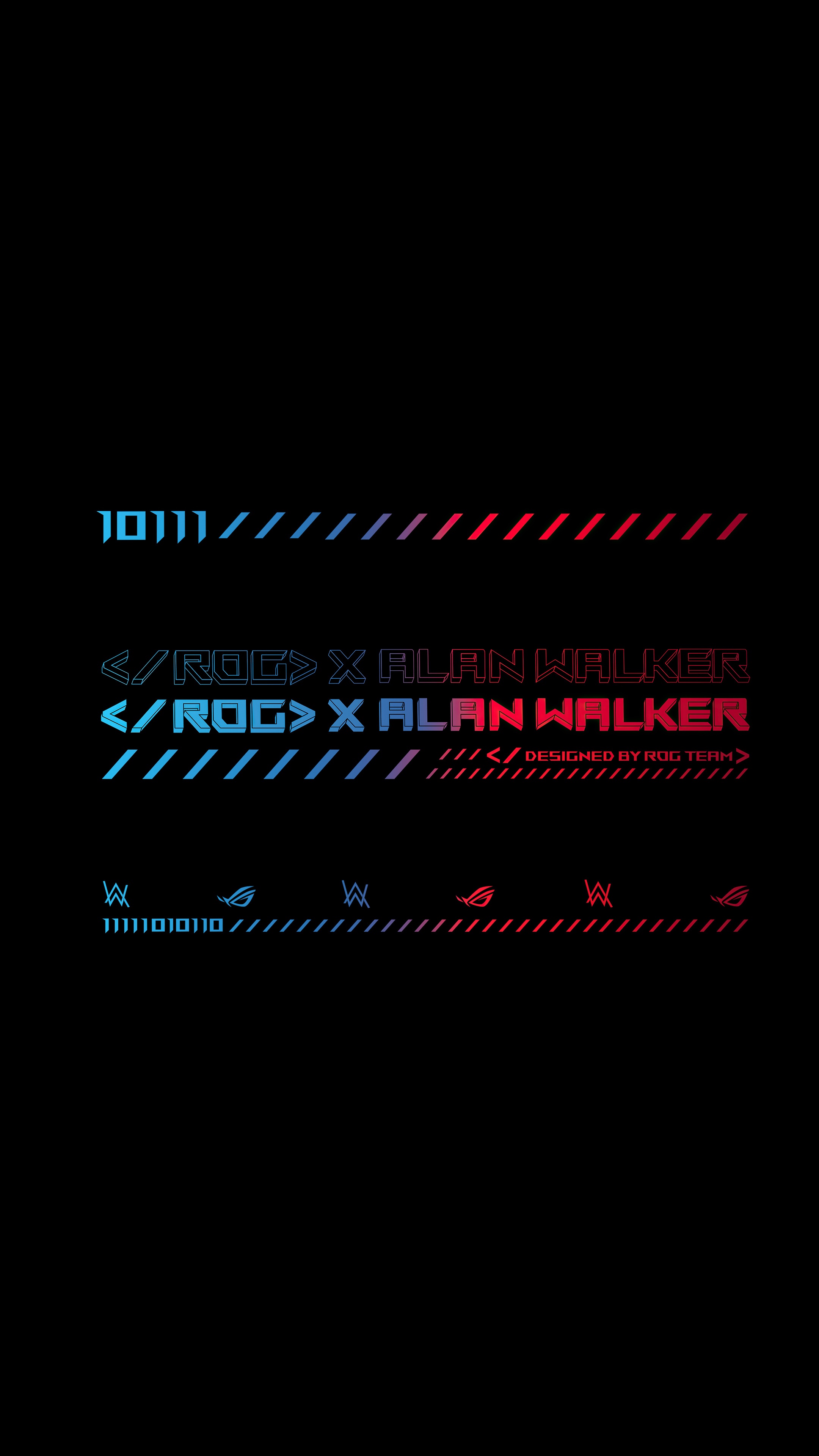 Republic of Gamers x Alan Walker Binary Code Design HD Phone Wallpaper