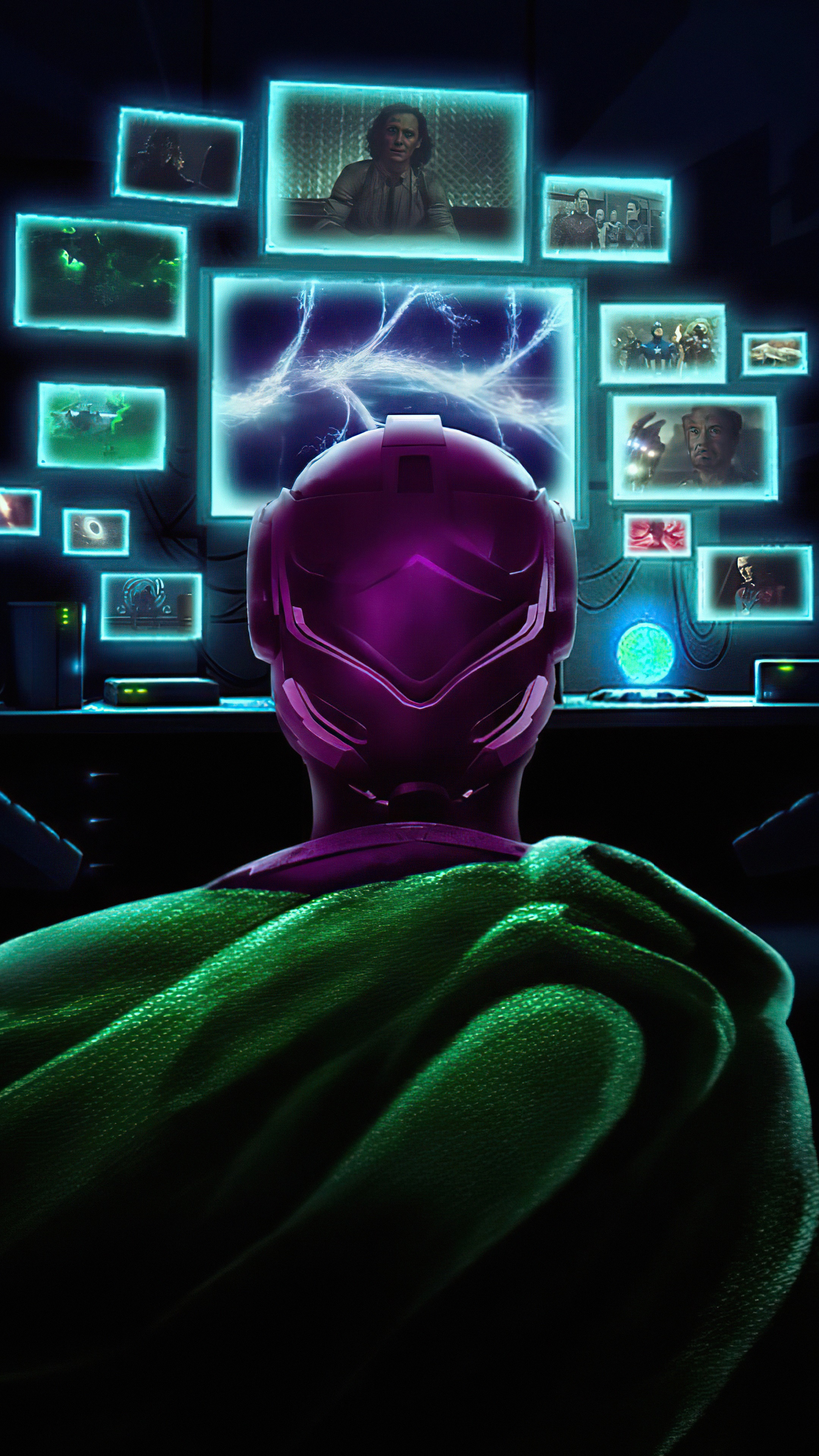 Loki from Loki watching screens HD Phone Wallpaper
