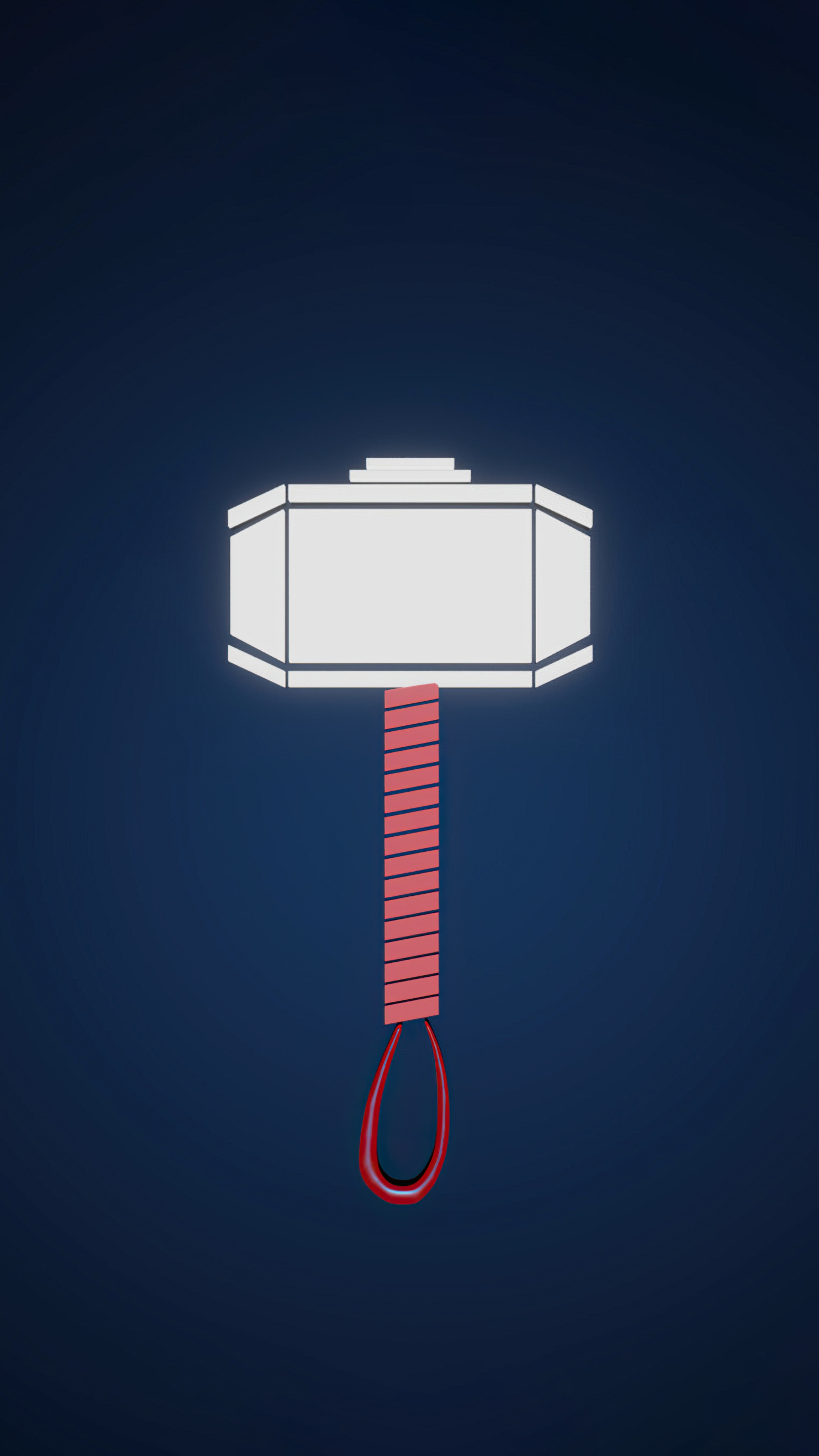 Thor's Hammer Mjolnir Minimalist Artwork 4K HD Phone Wallpaper