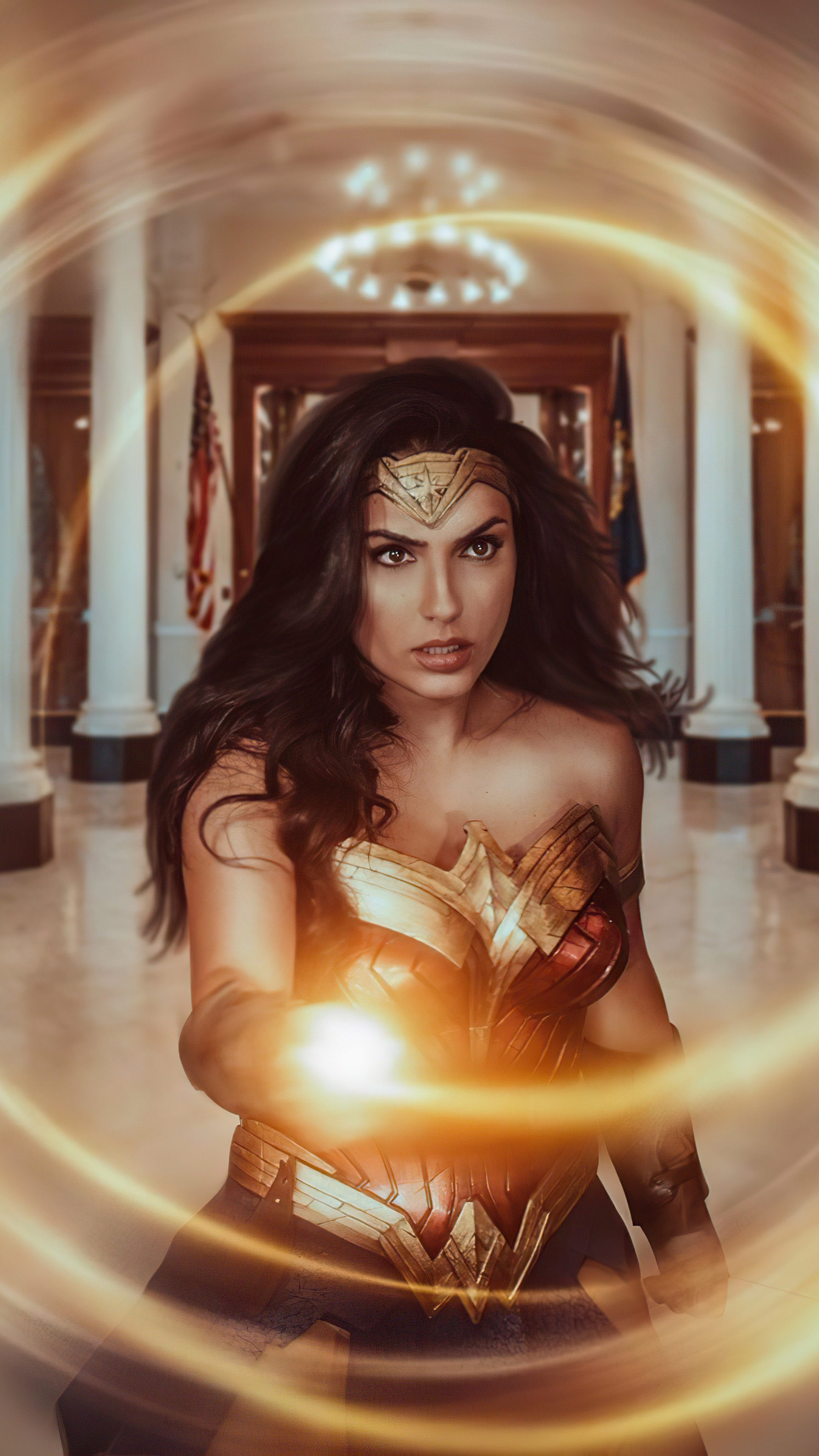 Wonder Woman Cosplay with Golden Lasso HD Phone Wallpaper