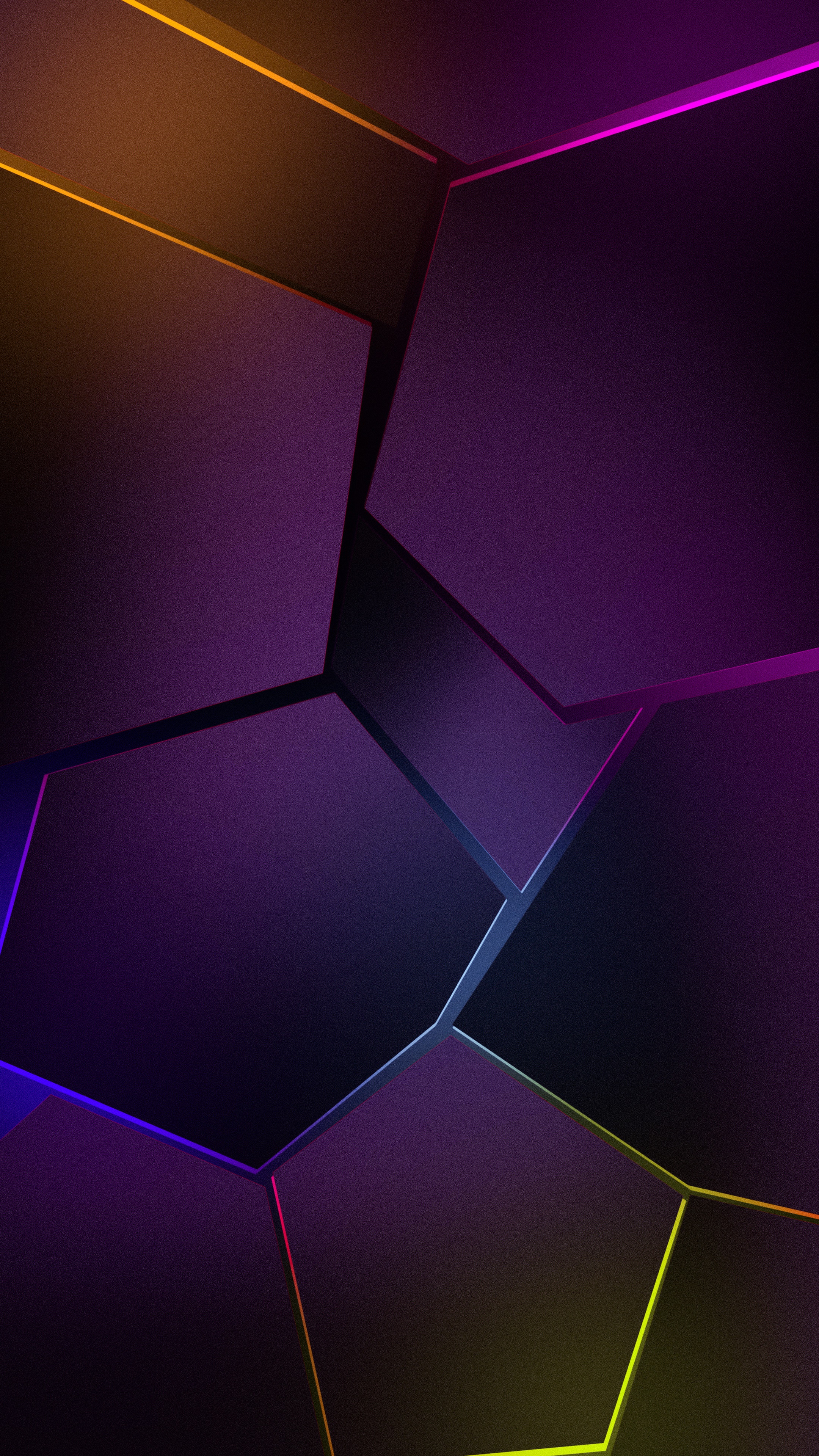 Abstract geometric shapes with neon lighting 4K HD Phone Wallpaper