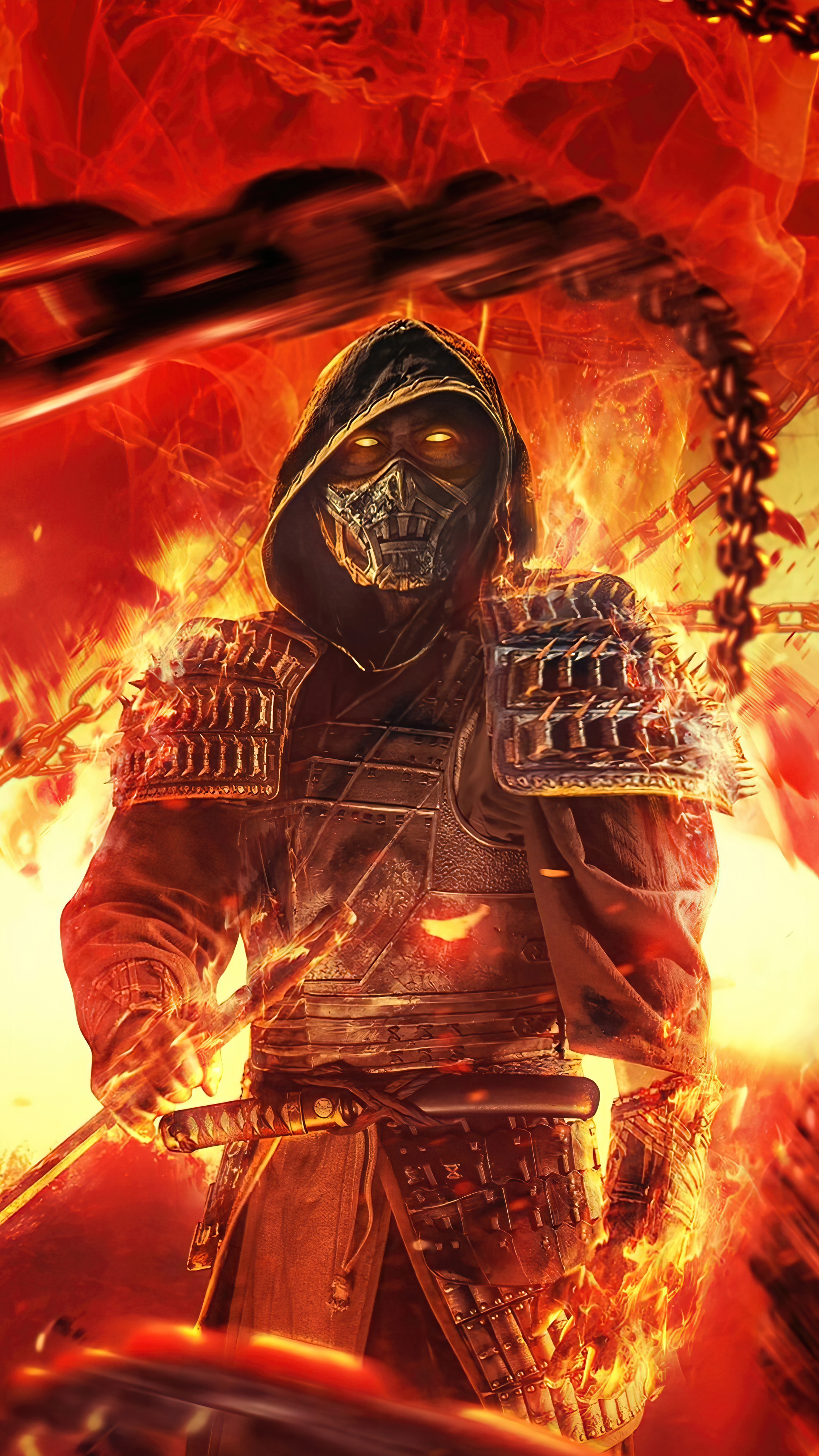 Scorpion from Mortal Kombat 4K HD Phone Wallpaper