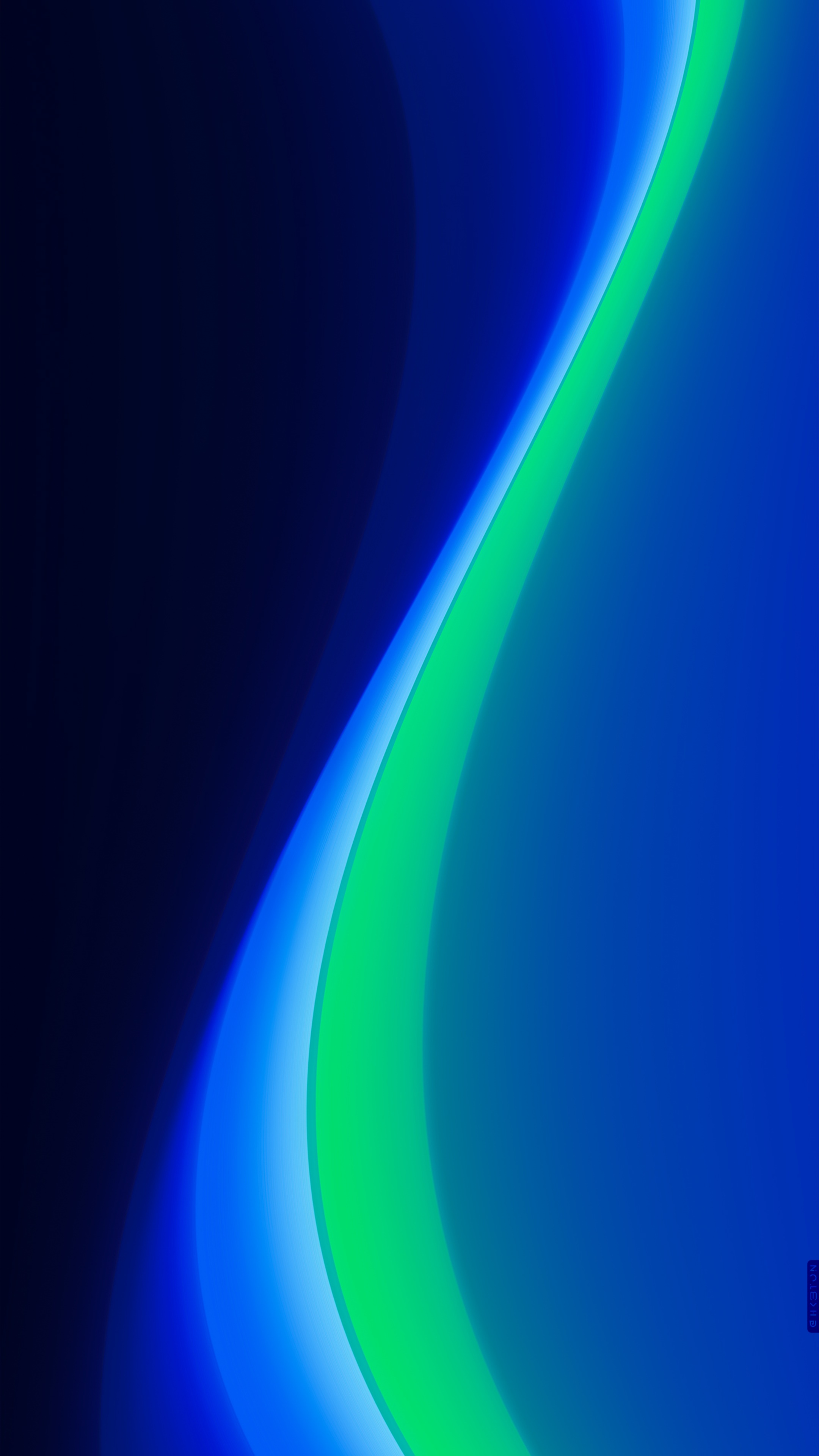 Abstract digital art with blue and green waves 4K HD Phone Wallpaper