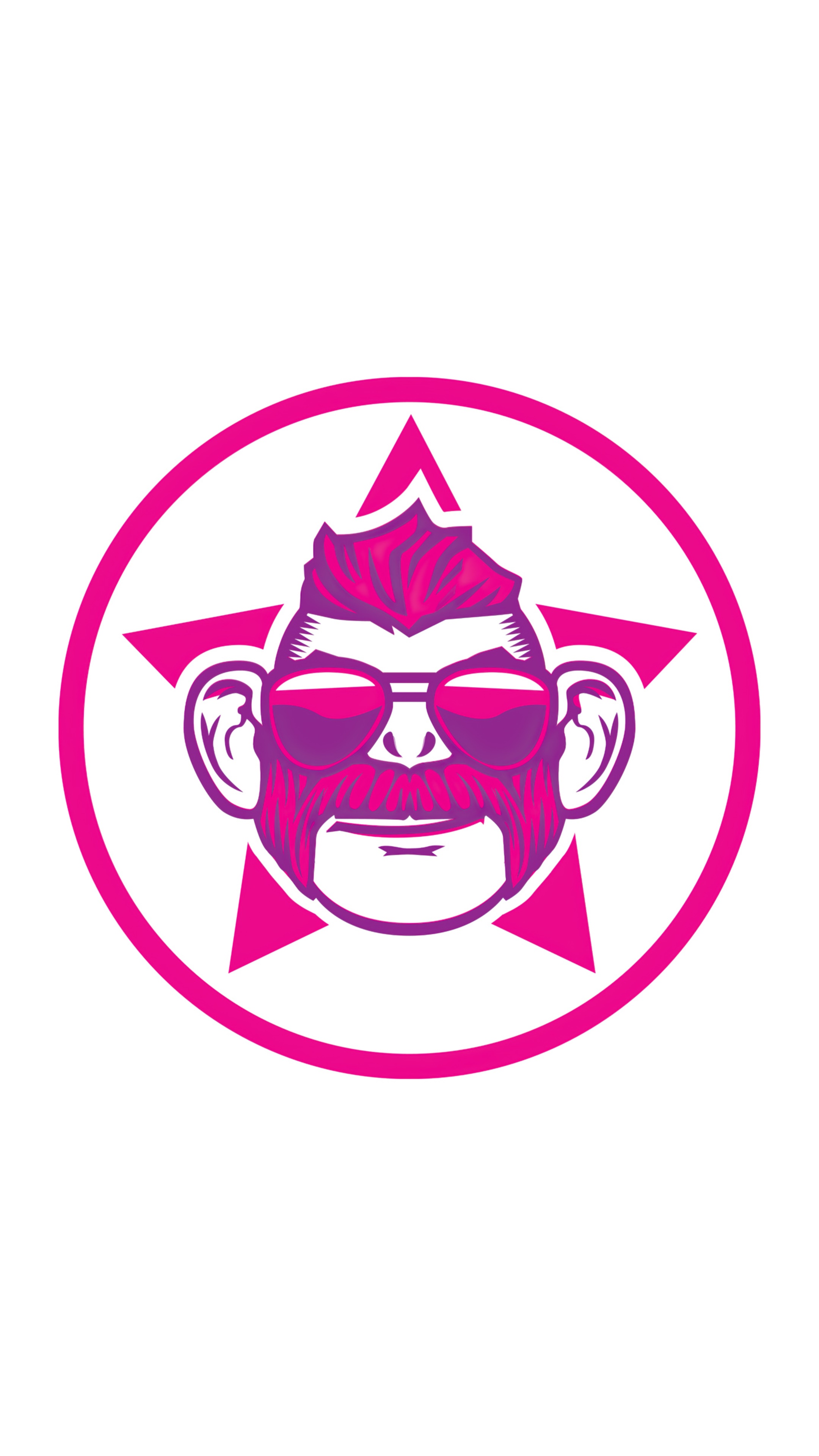 Monkey with sunglasses and mustache logo HD Phone Wallpaper