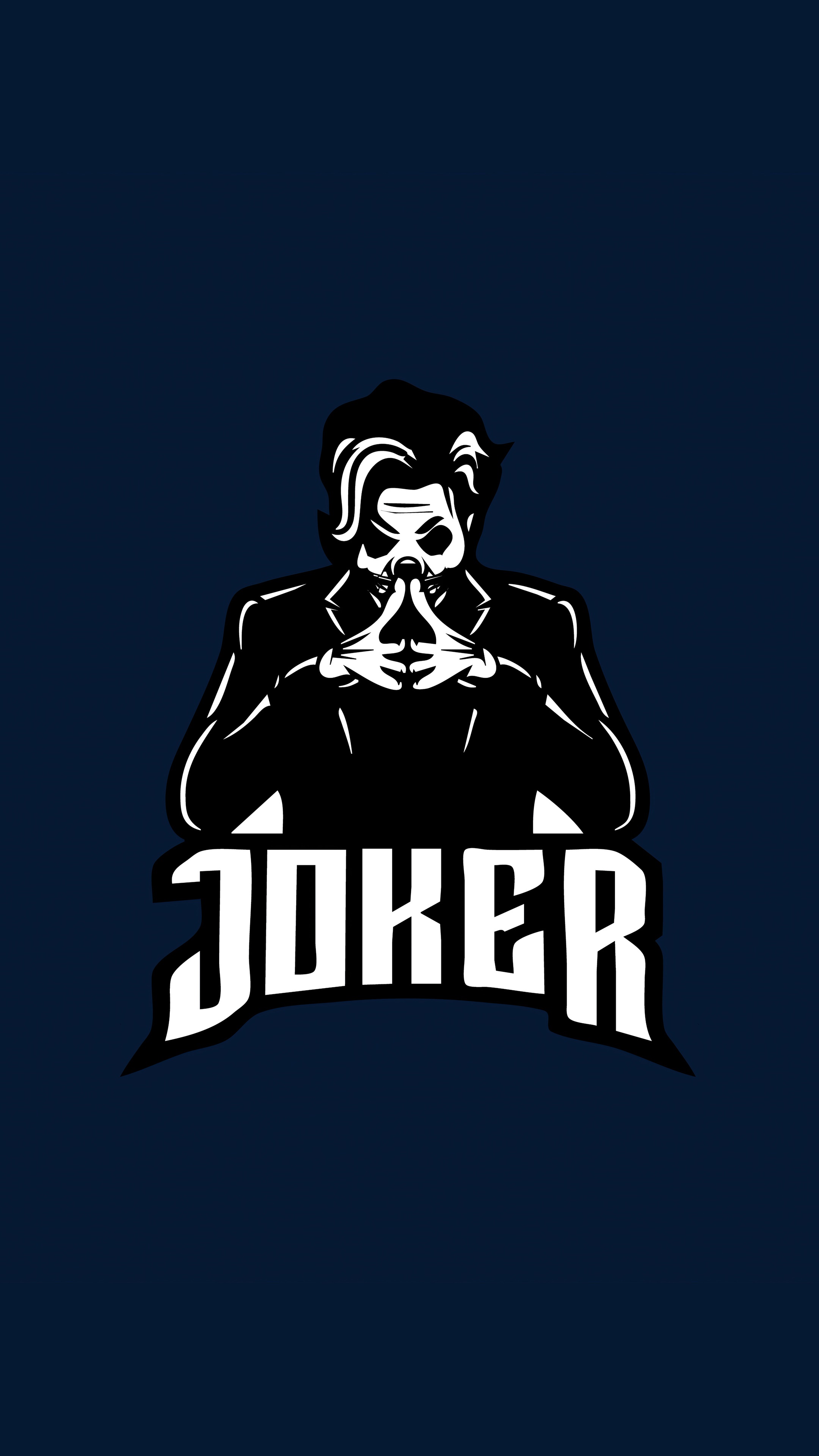 Joker character with text logo HD Phone Wallpaper