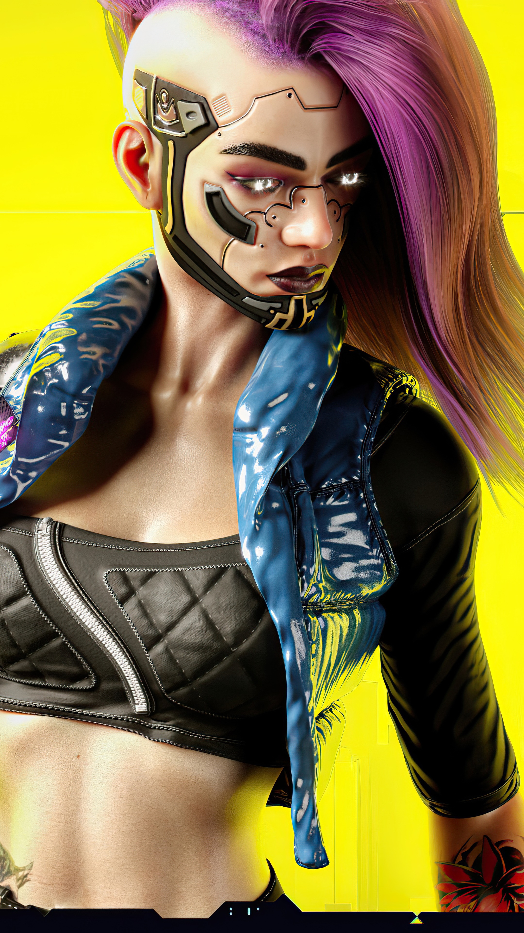 Female character from Cyberpunk 2077 HD Phone Wallpaper