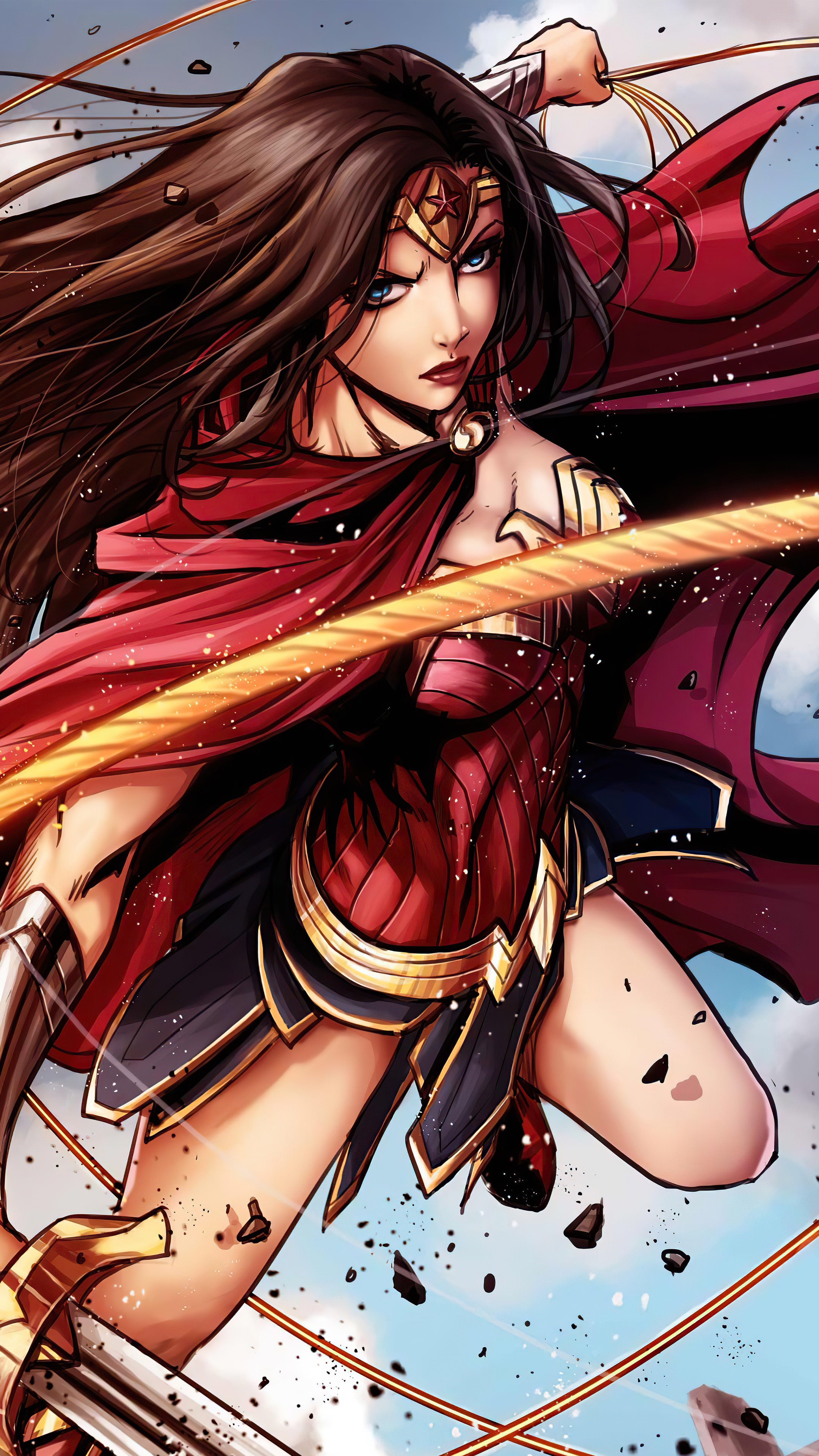 Wonder Woman artwork by an artist HD Phone Wallpaper