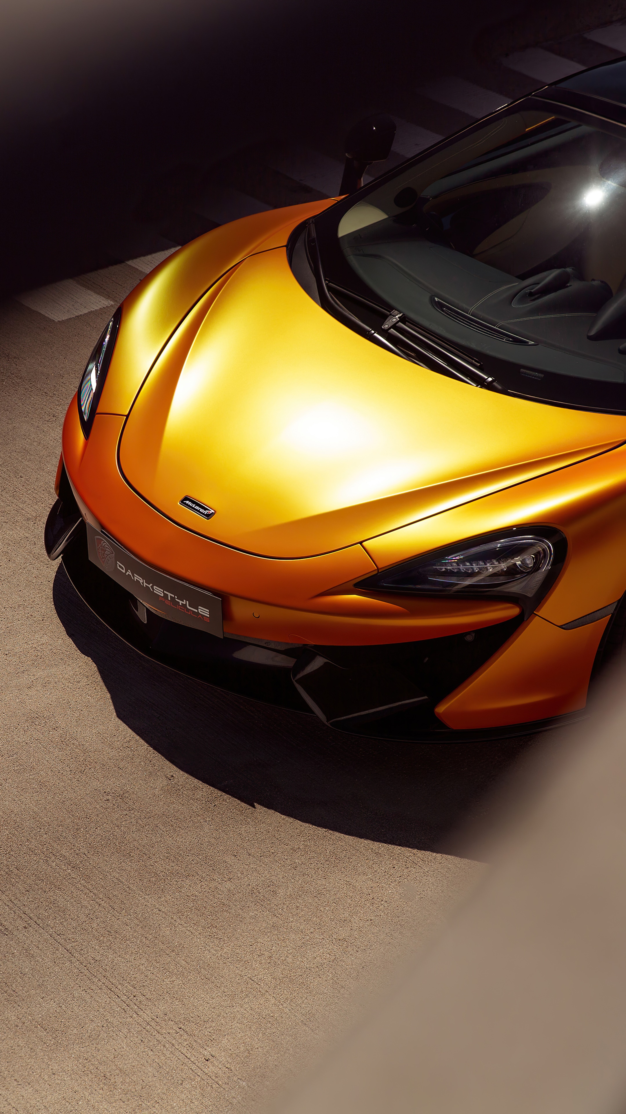 McLaren 570S sports car in orange HD Phone Wallpaper