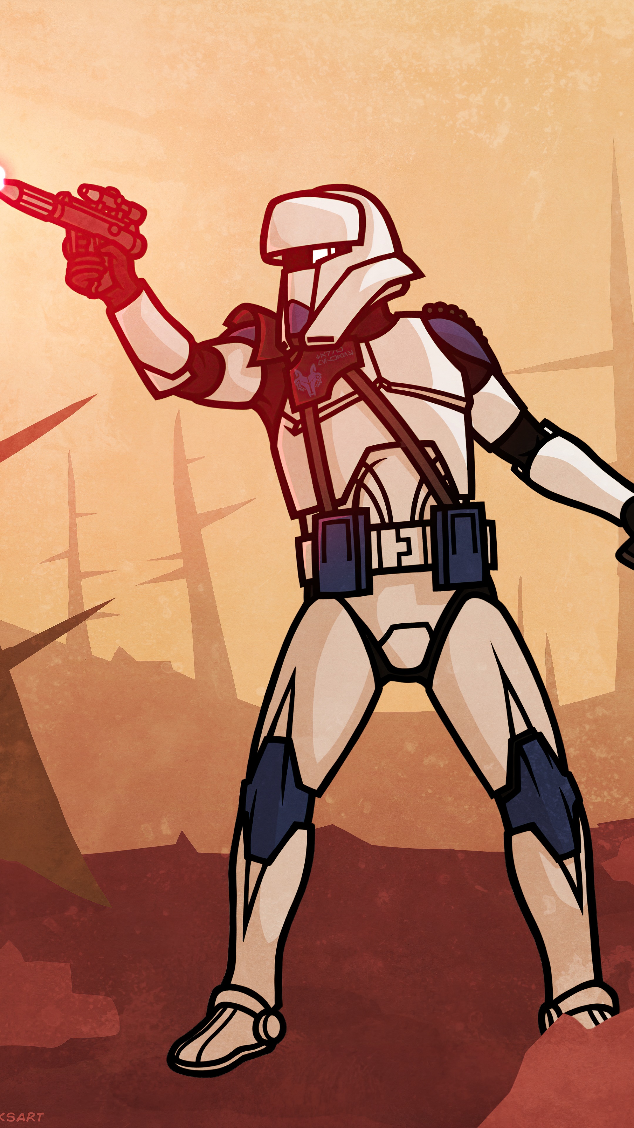 Stormtrooper from Star Wars holding a blaster HD Phone Wallpaper