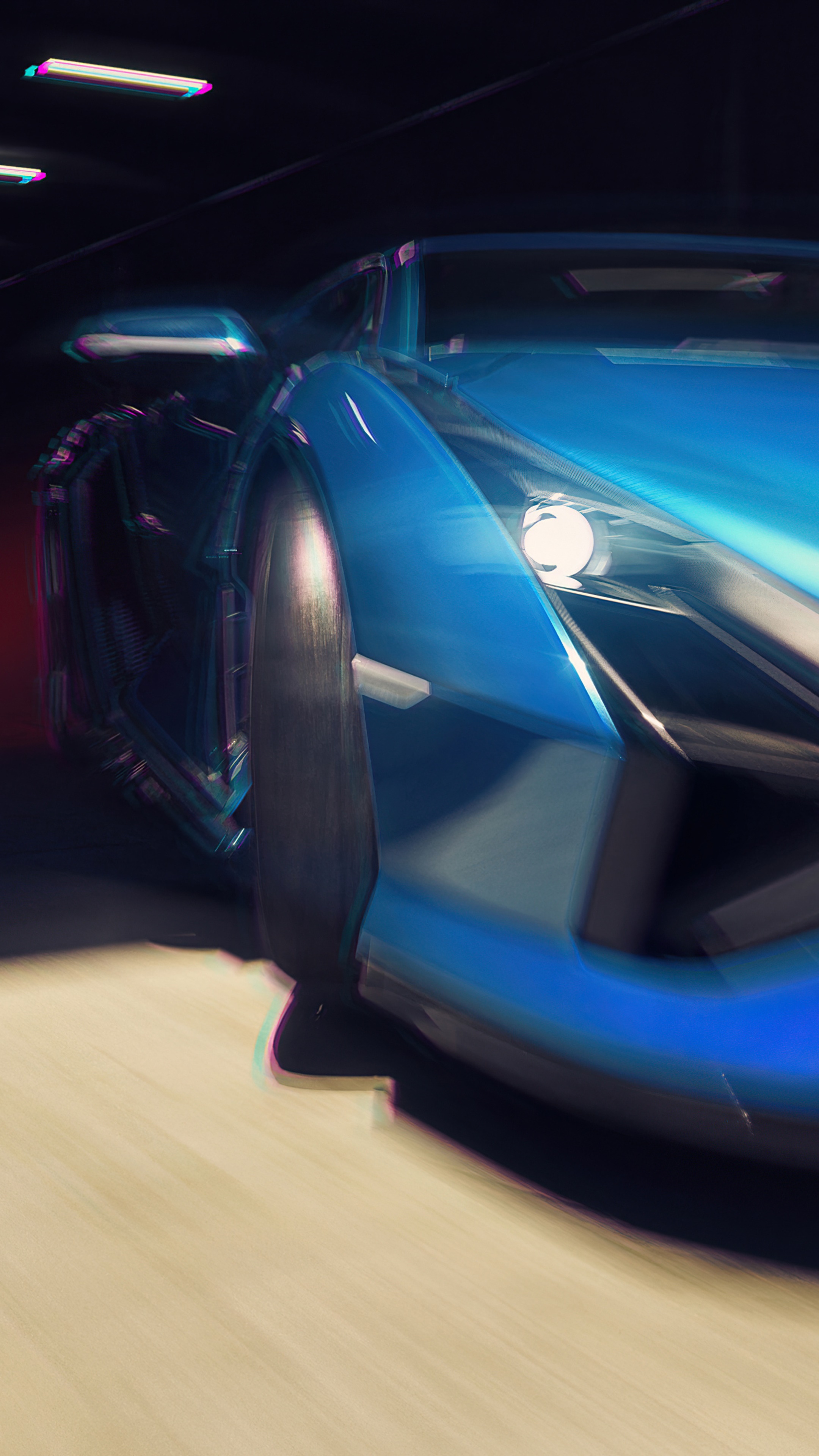 Blue Lamborghini Sian 4K HD Phone Wallpaper