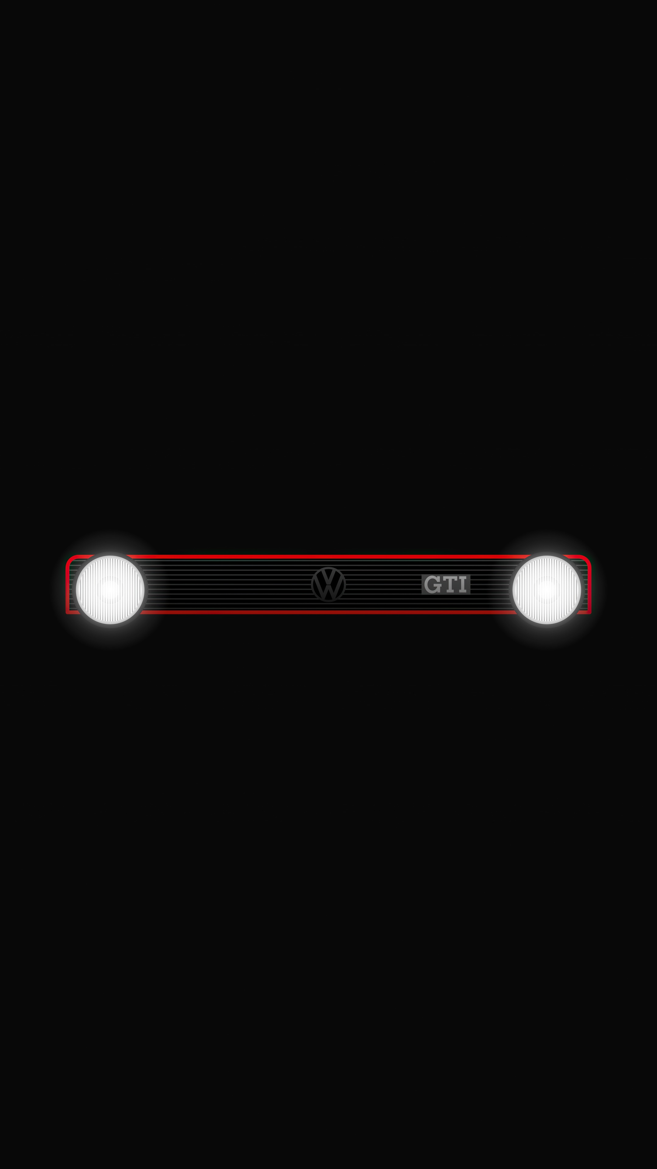 Volkswagen GTI minimalist grille with headlights HD Phone Wallpaper