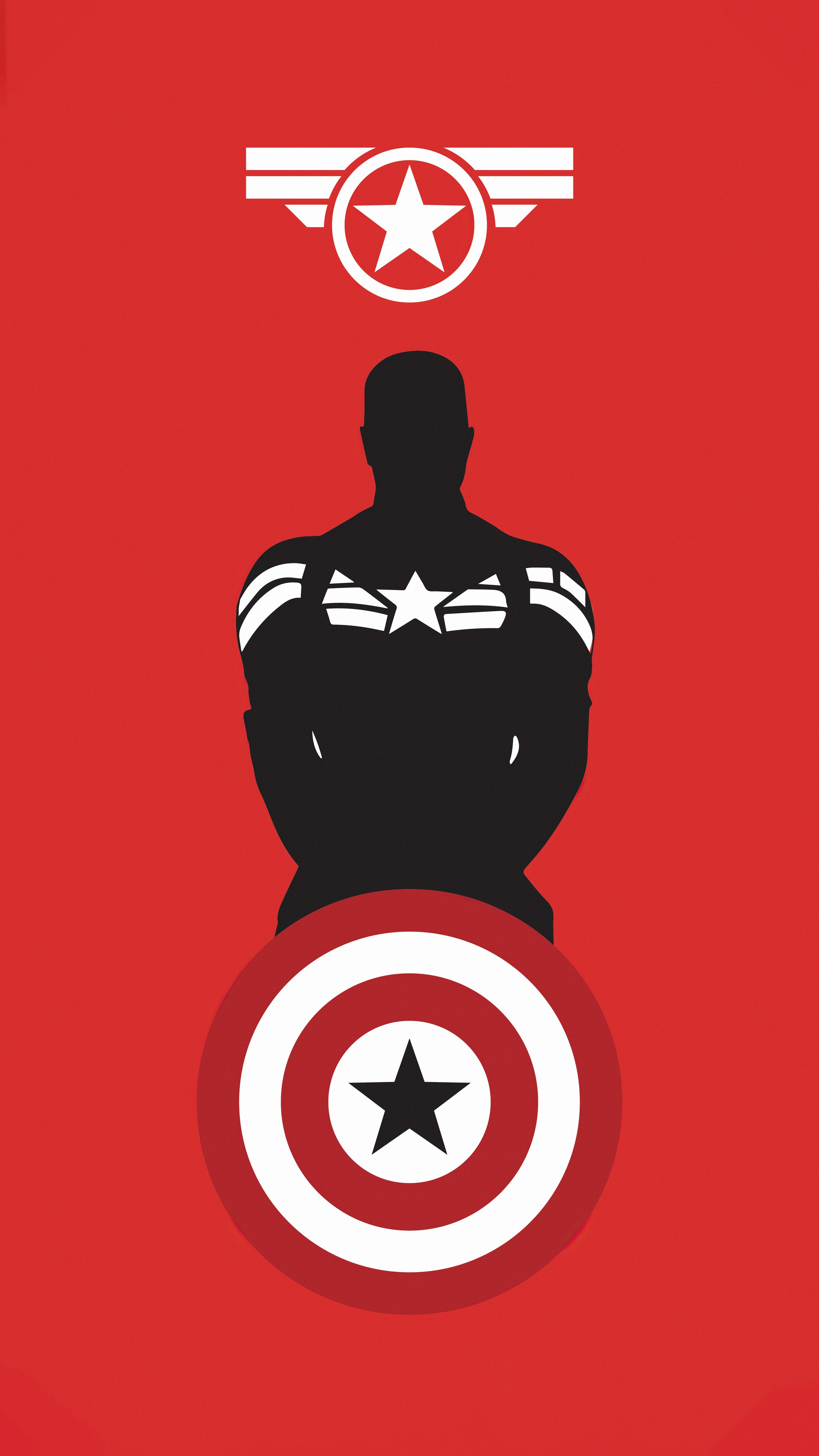 Captain America Minimalist Artwork HD Phone Wallpaper
