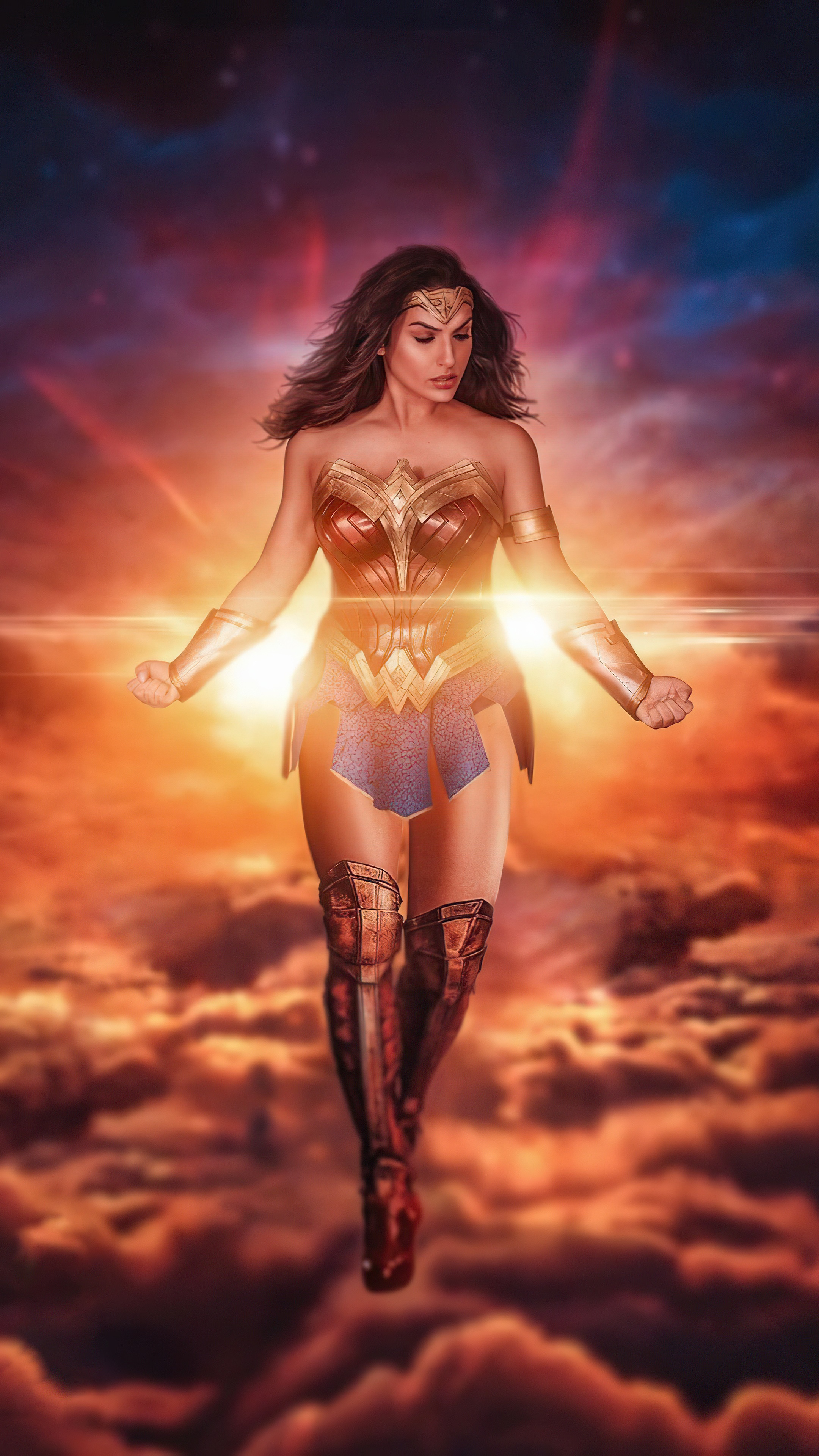 Wonder Woman in the clouds 4K HD Phone Wallpaper