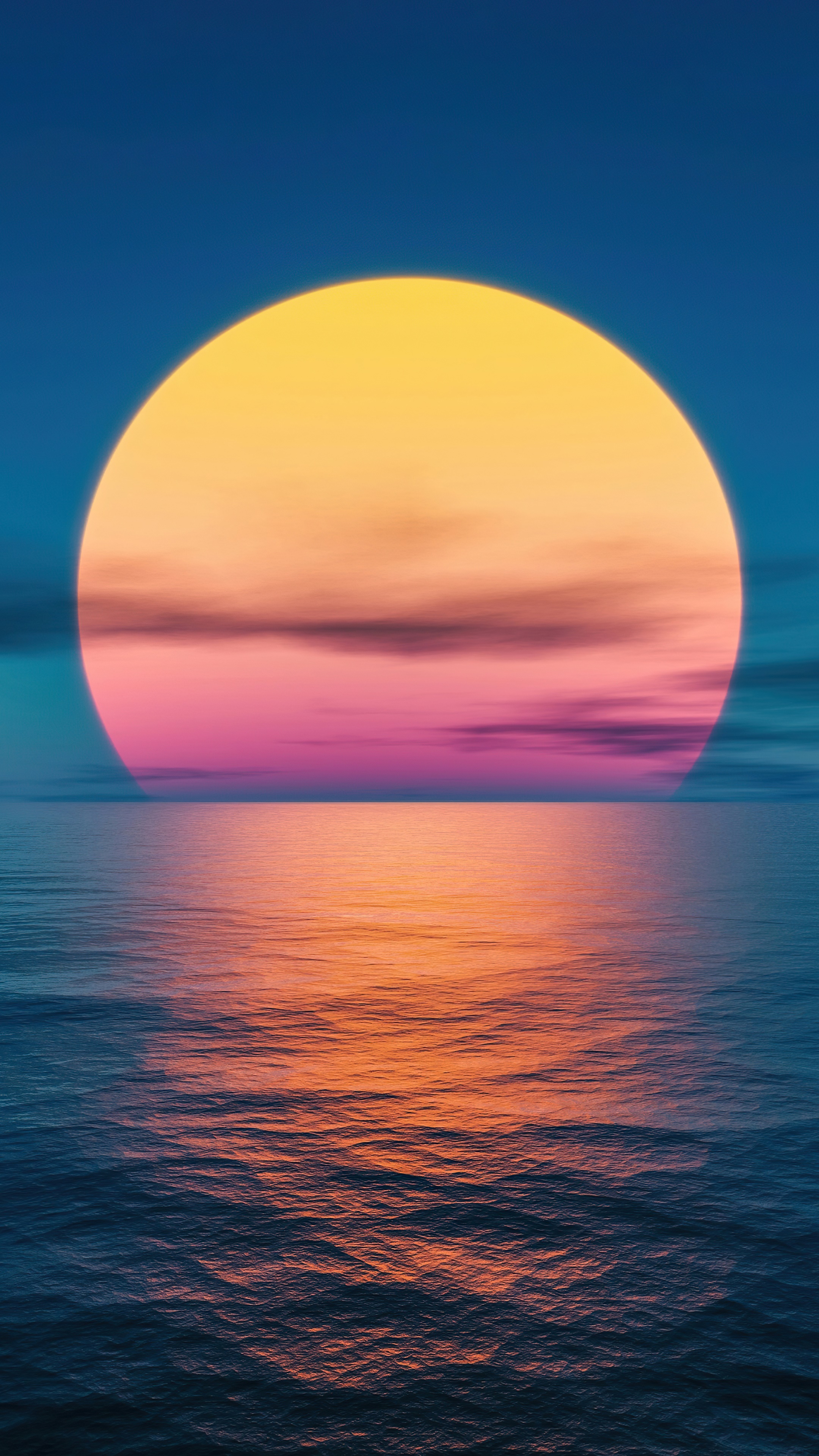 Sunset over the ocean 4K HD Phone Wallpaper