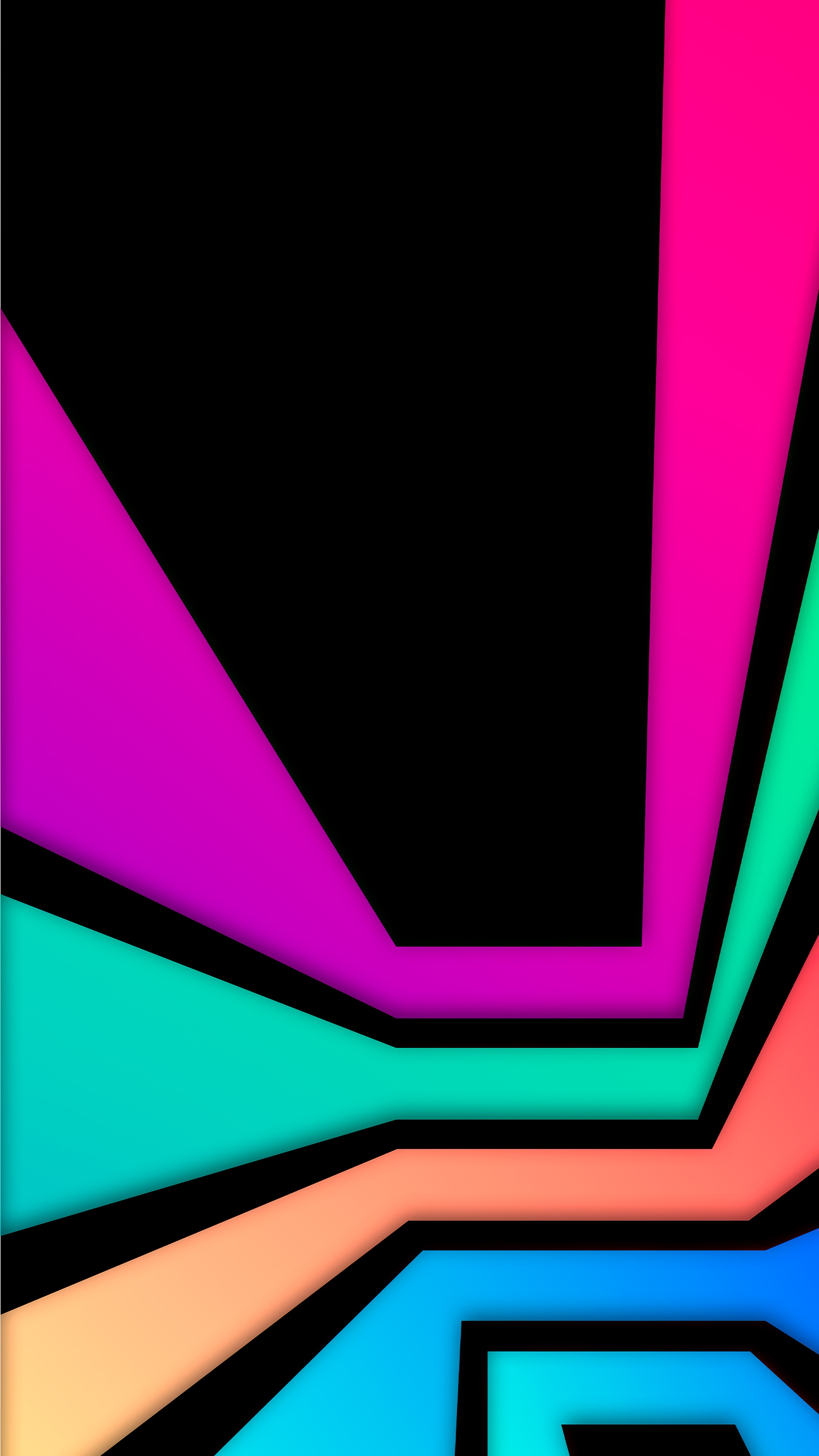 Abstract digital art with neon lines HD Phone Wallpaper