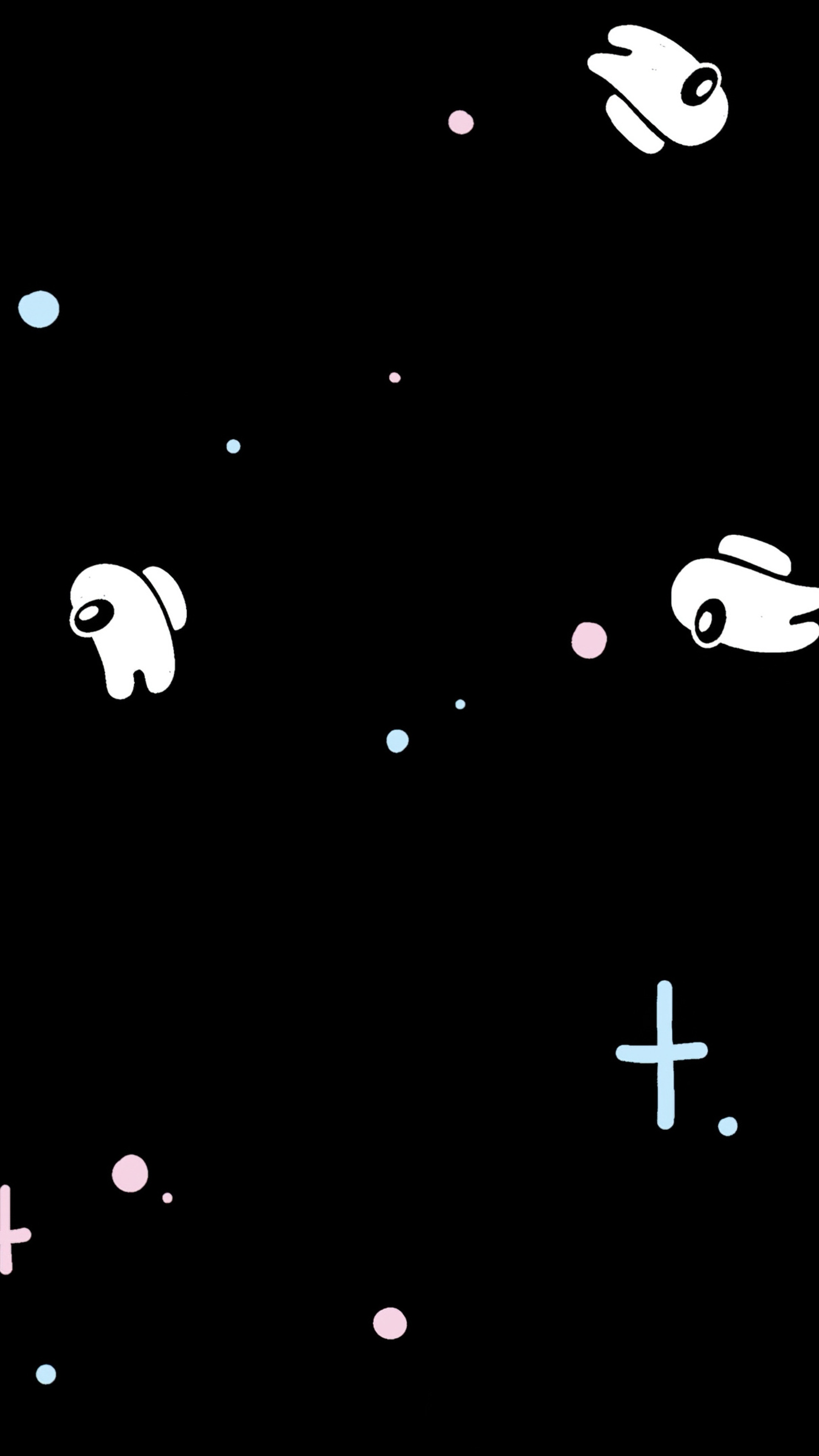 Among Us characters in space with stars HD Phone Wallpaper