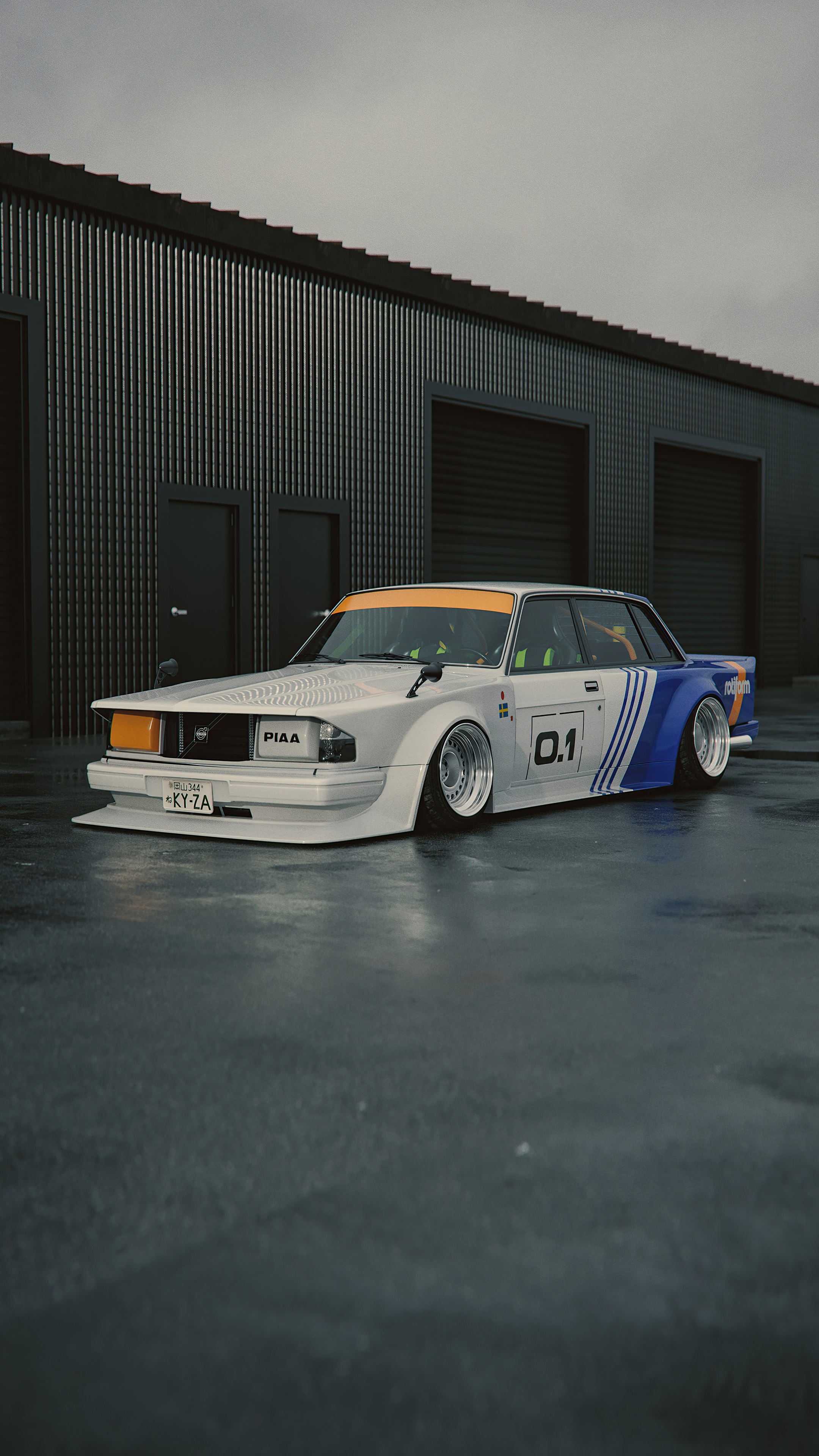 Modified Volvo 240 Drift Car HD Phone Wallpaper