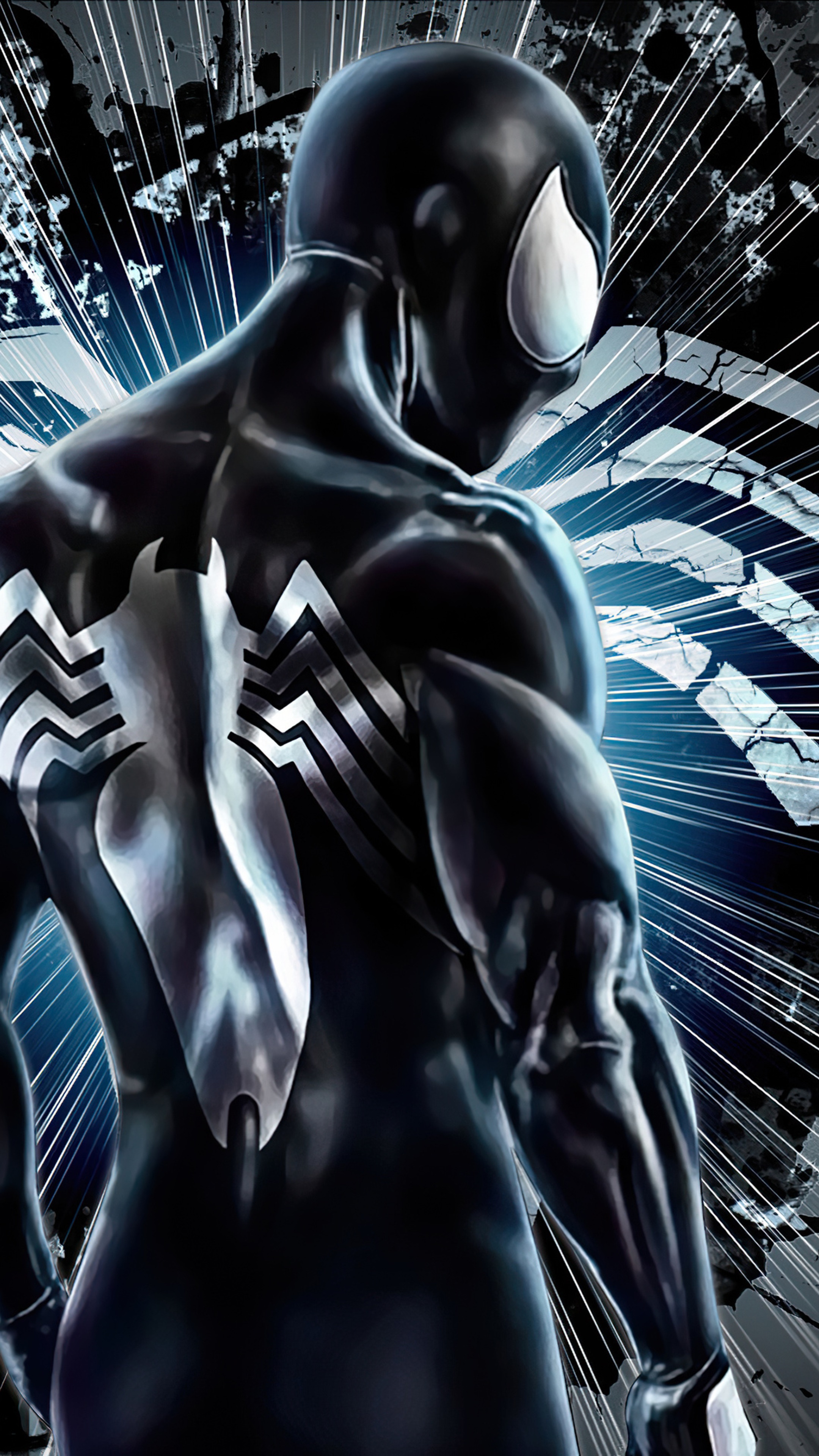 Black Spiderman artwork 4K HD Phone Wallpaper