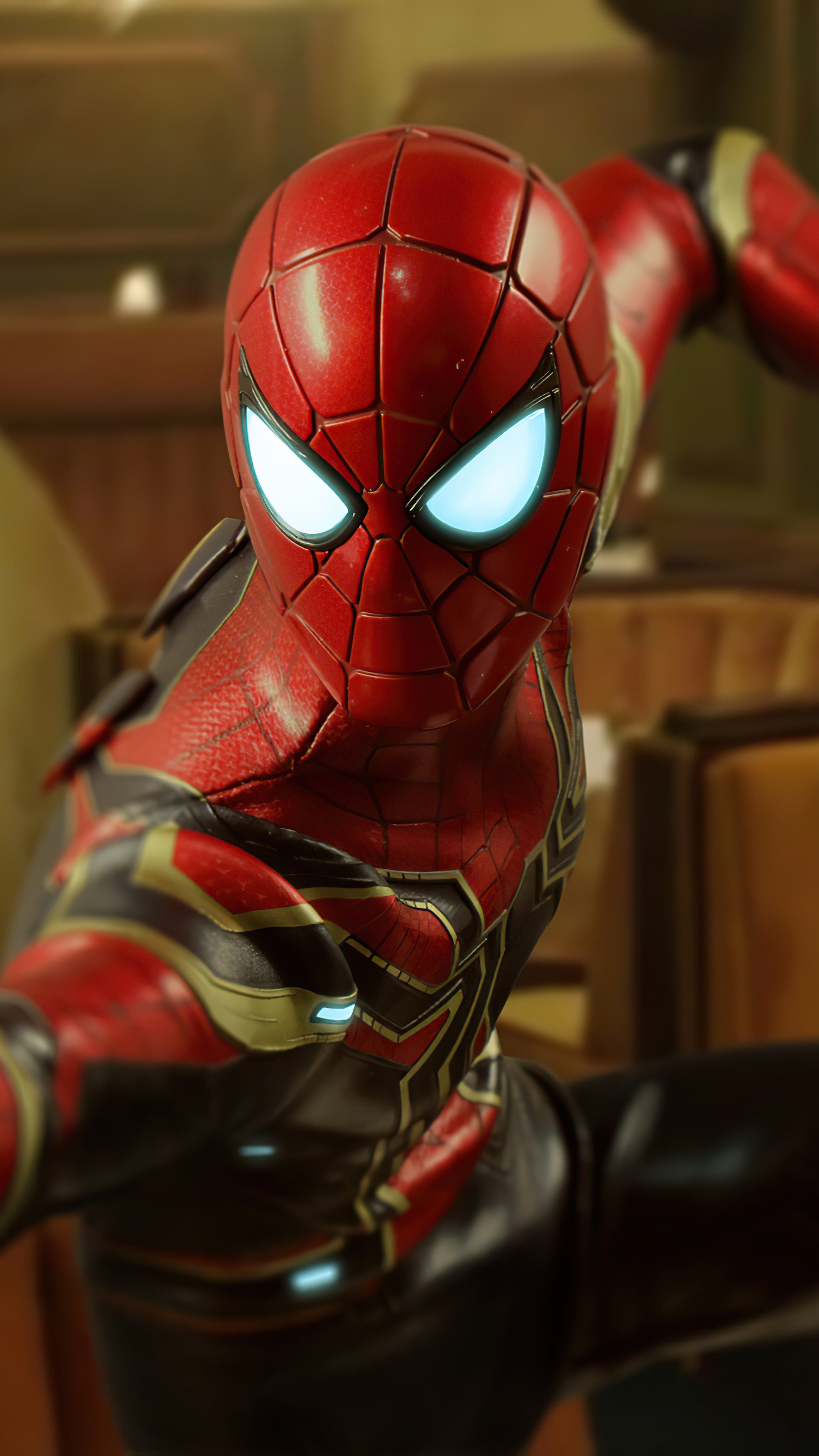 Spider-Man in his Iron Spider suit HD Phone Wallpaper