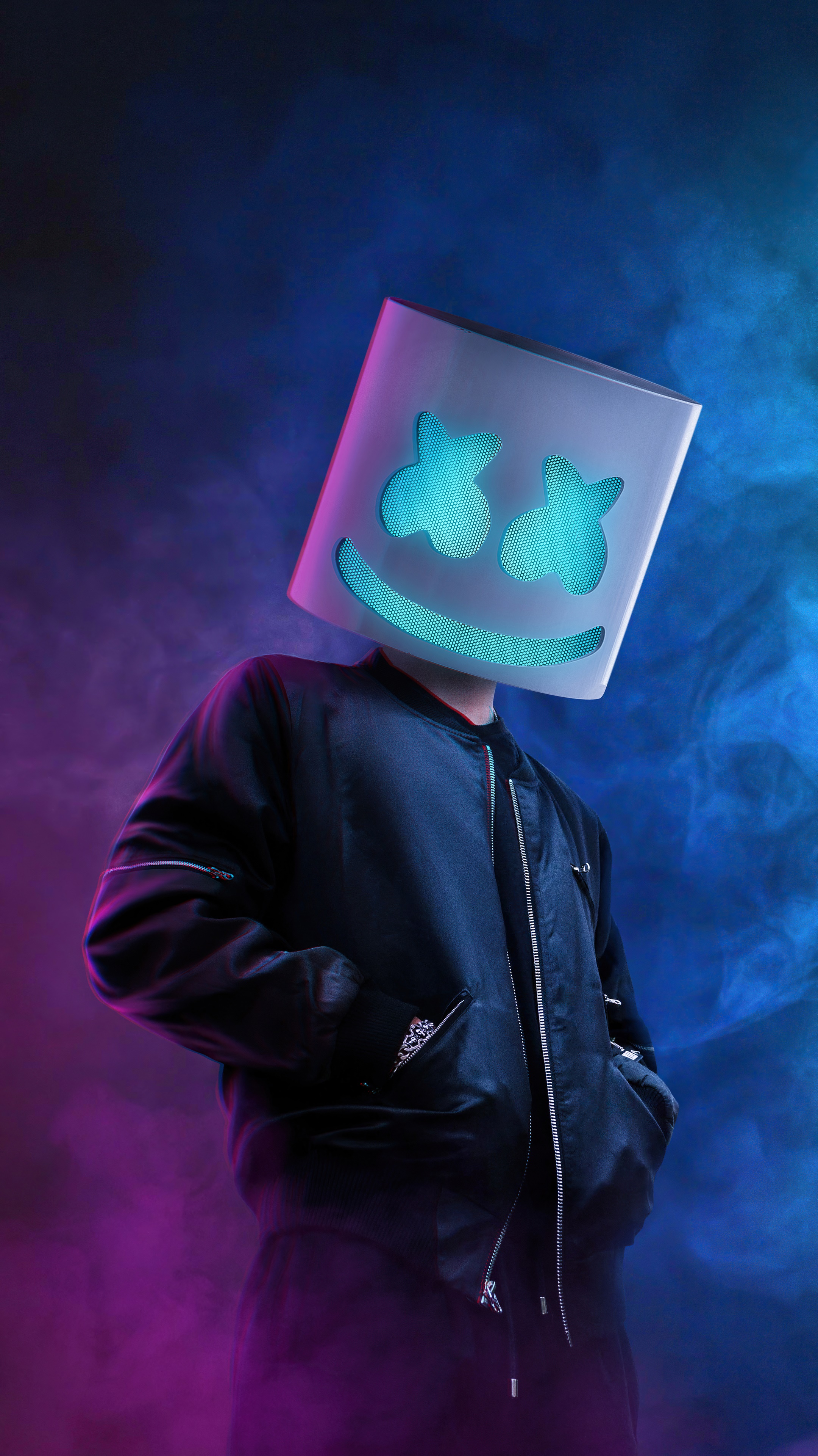 Marshmello wearing his iconic mask HD Phone Wallpaper