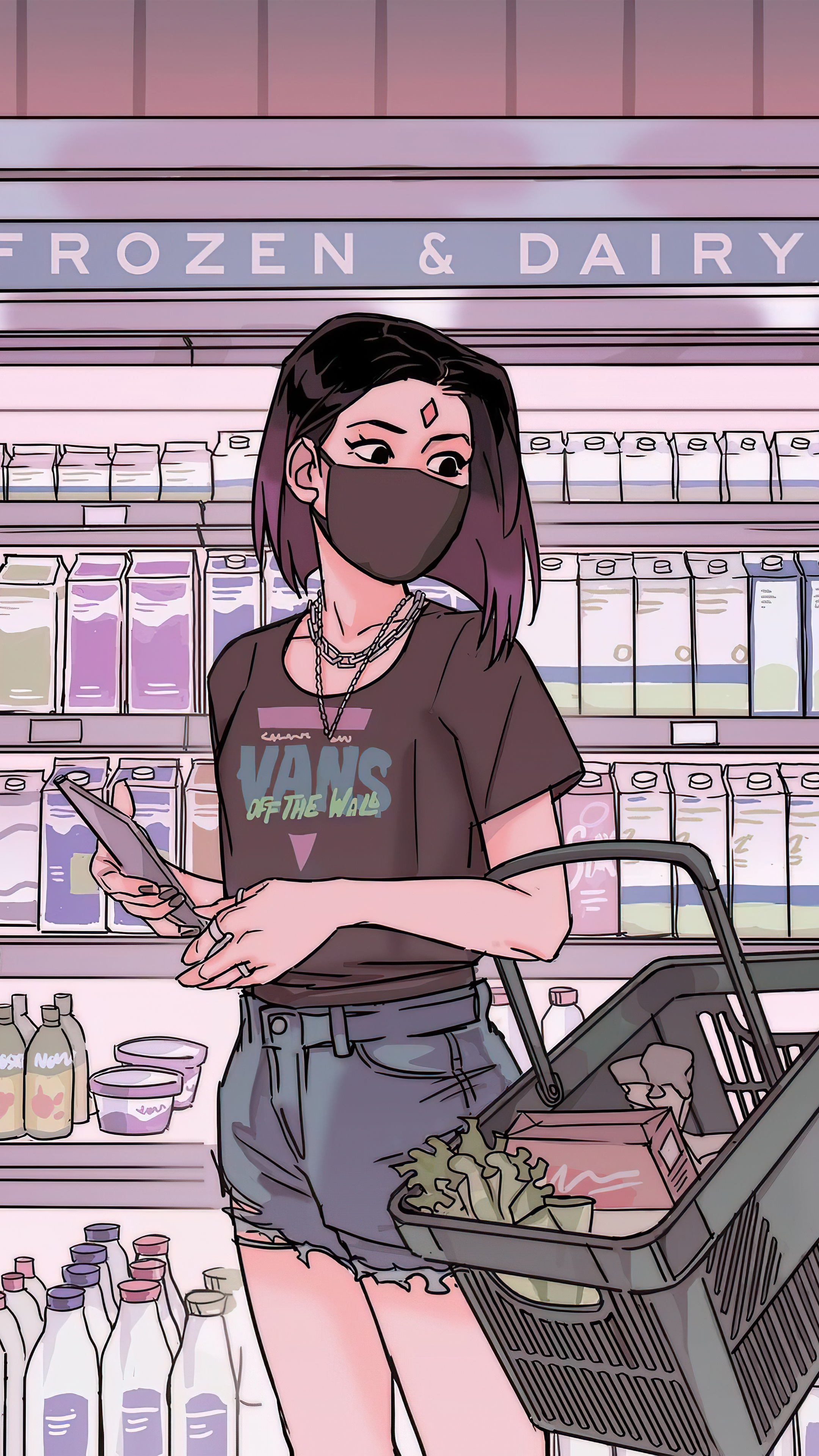 Raven from Teen Titans in a grocery store HD Phone Wallpaper