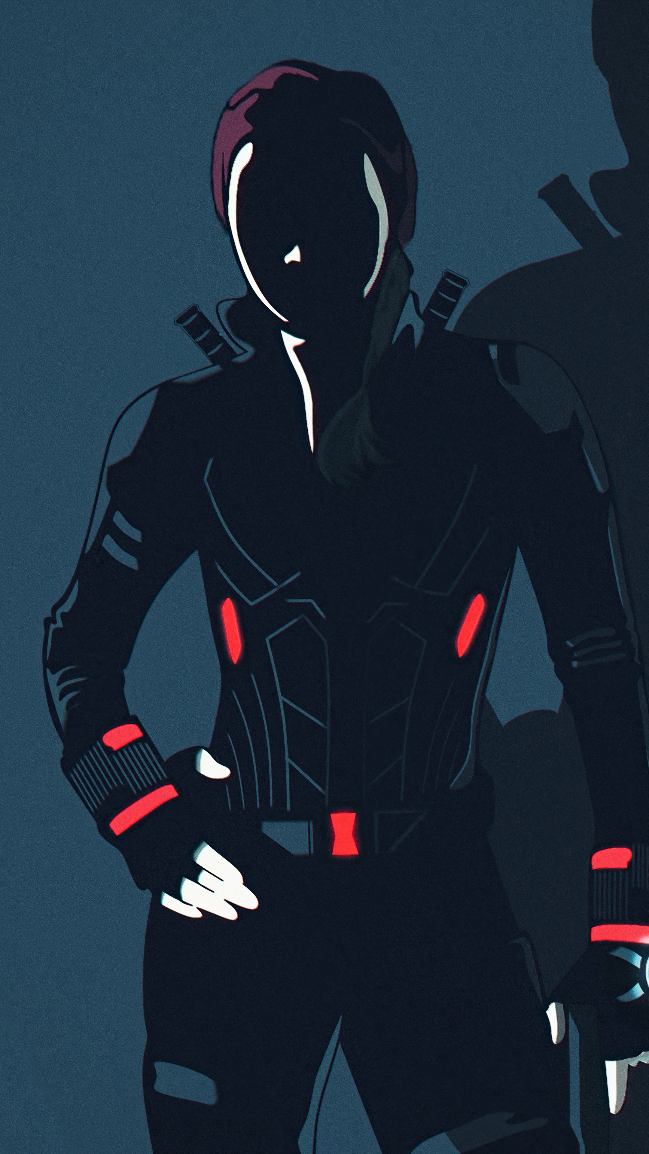 Black Widow Minimalist Artwork HD Phone Wallpaper