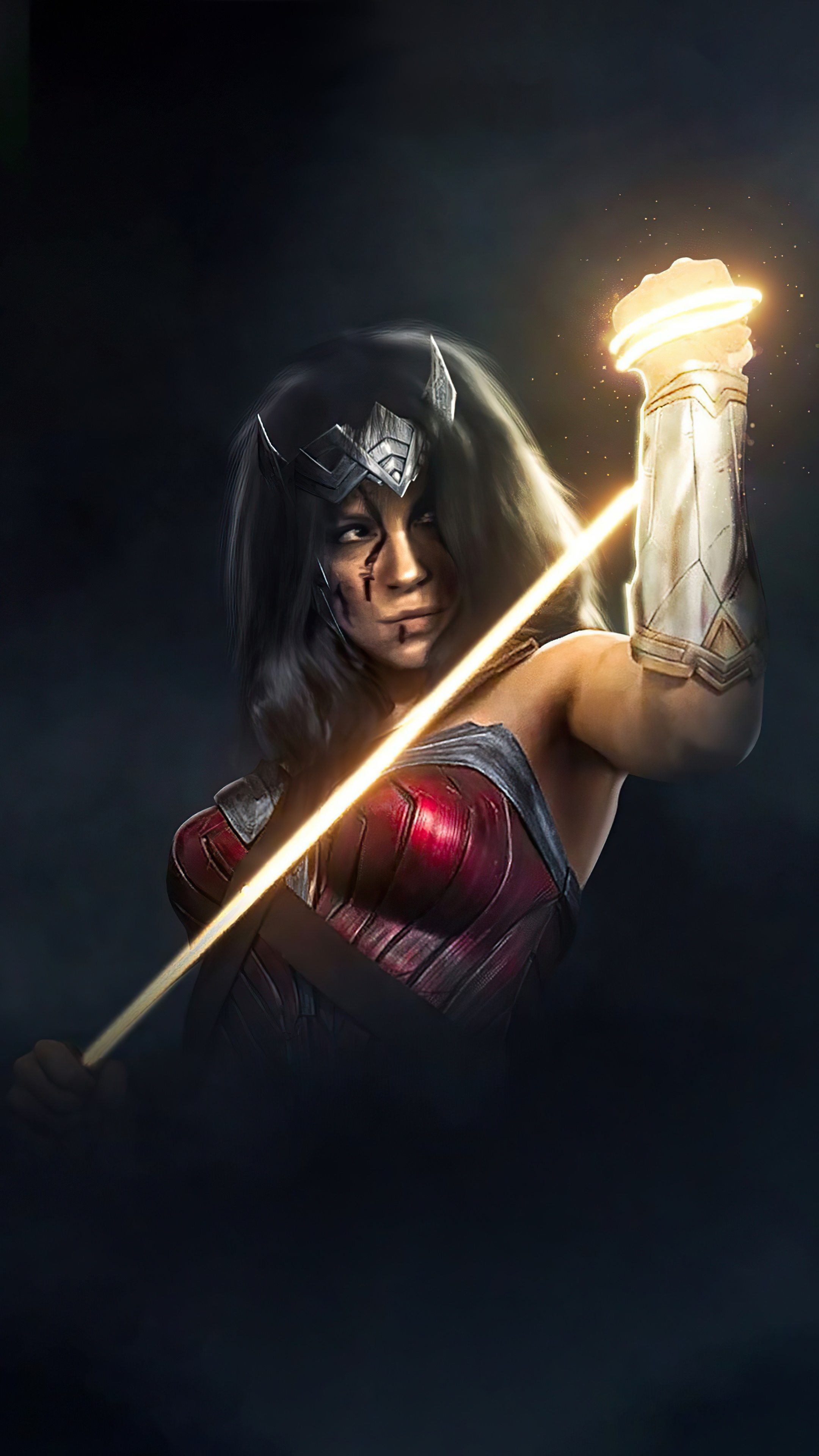 Wonder Woman with Lasso of Truth HD Phone Wallpaper
