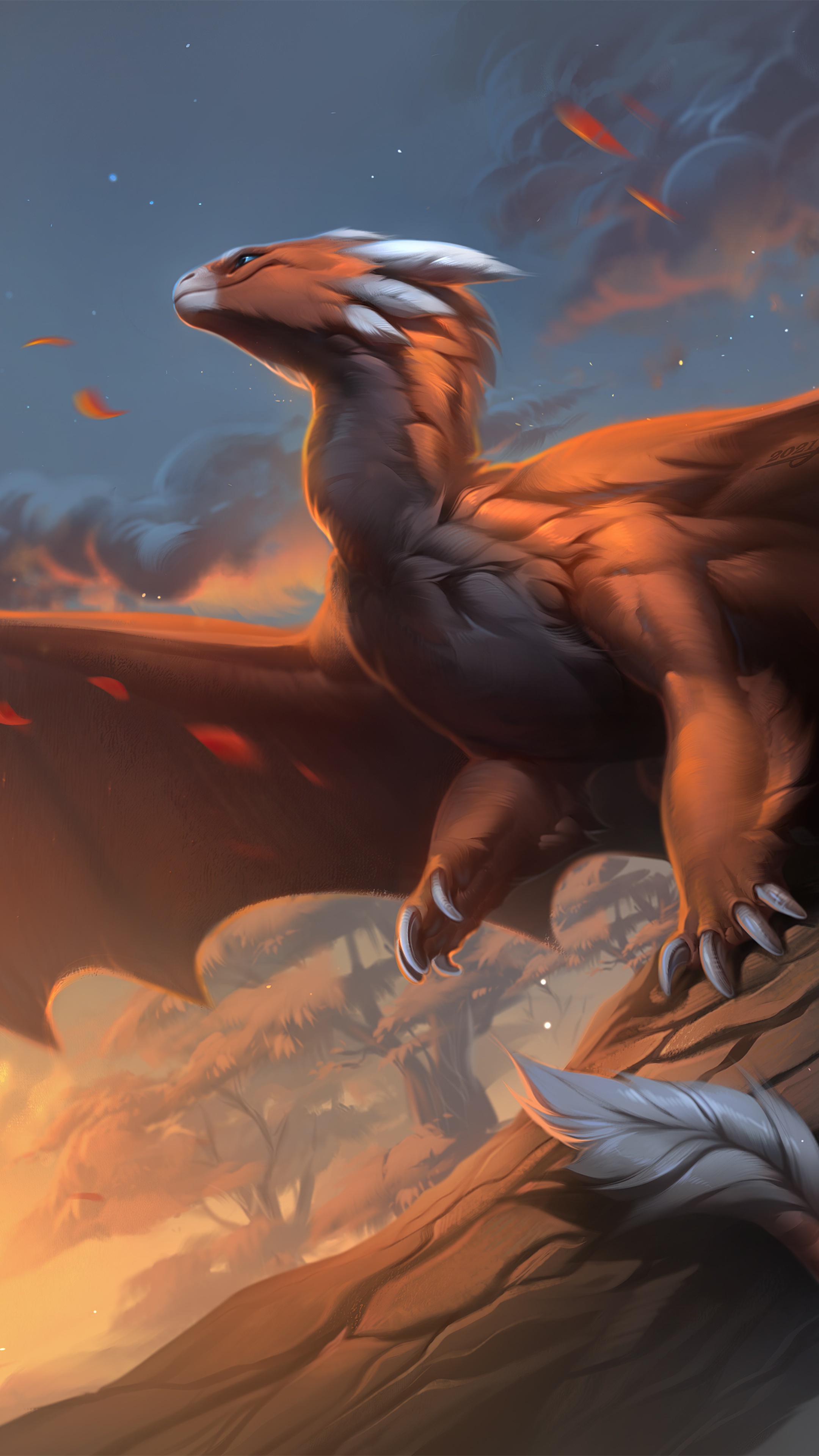 Dragon artwork by artist HD Phone Wallpaper