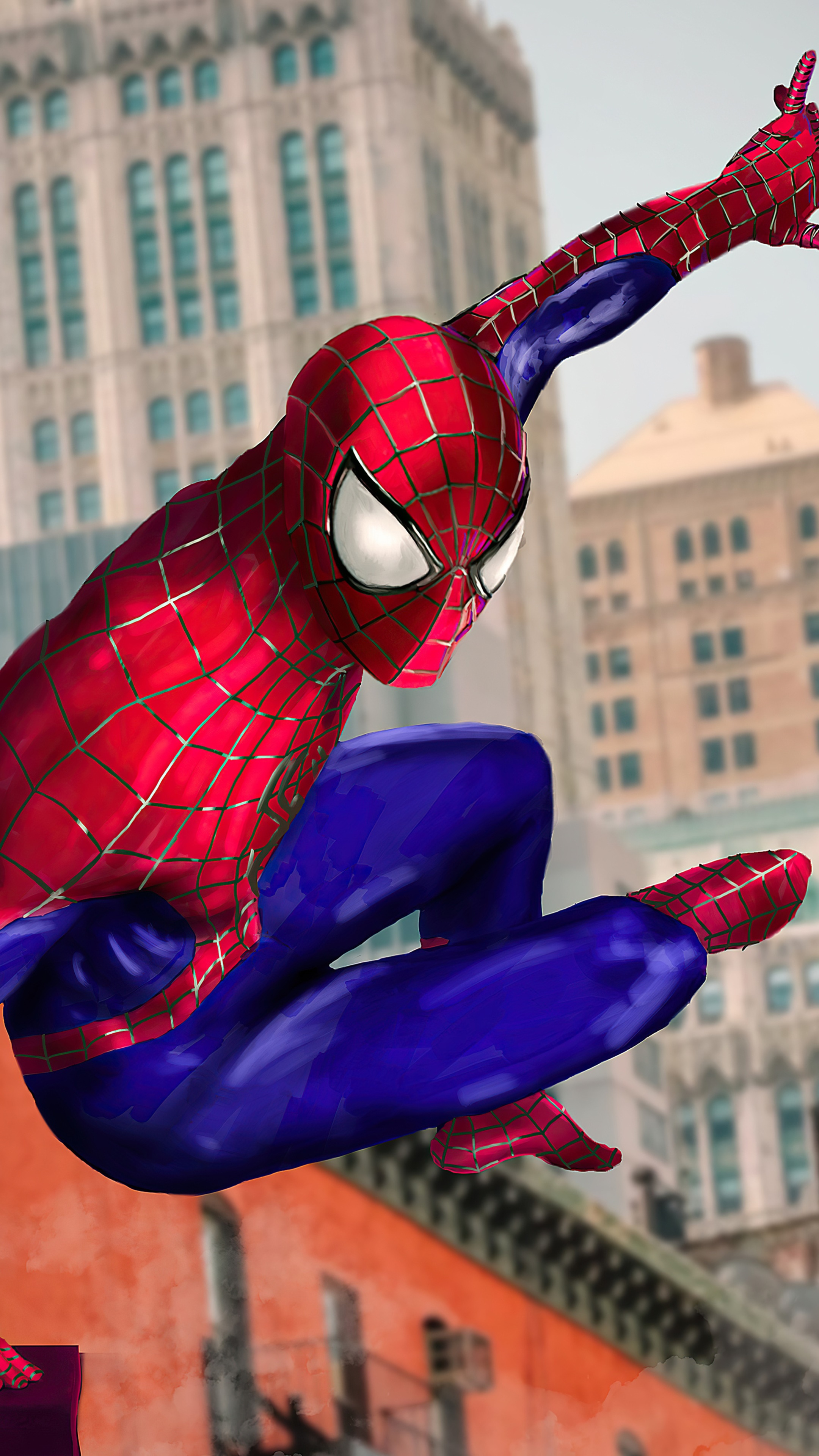 Spider-Man artwork by an artist HD Phone Wallpaper