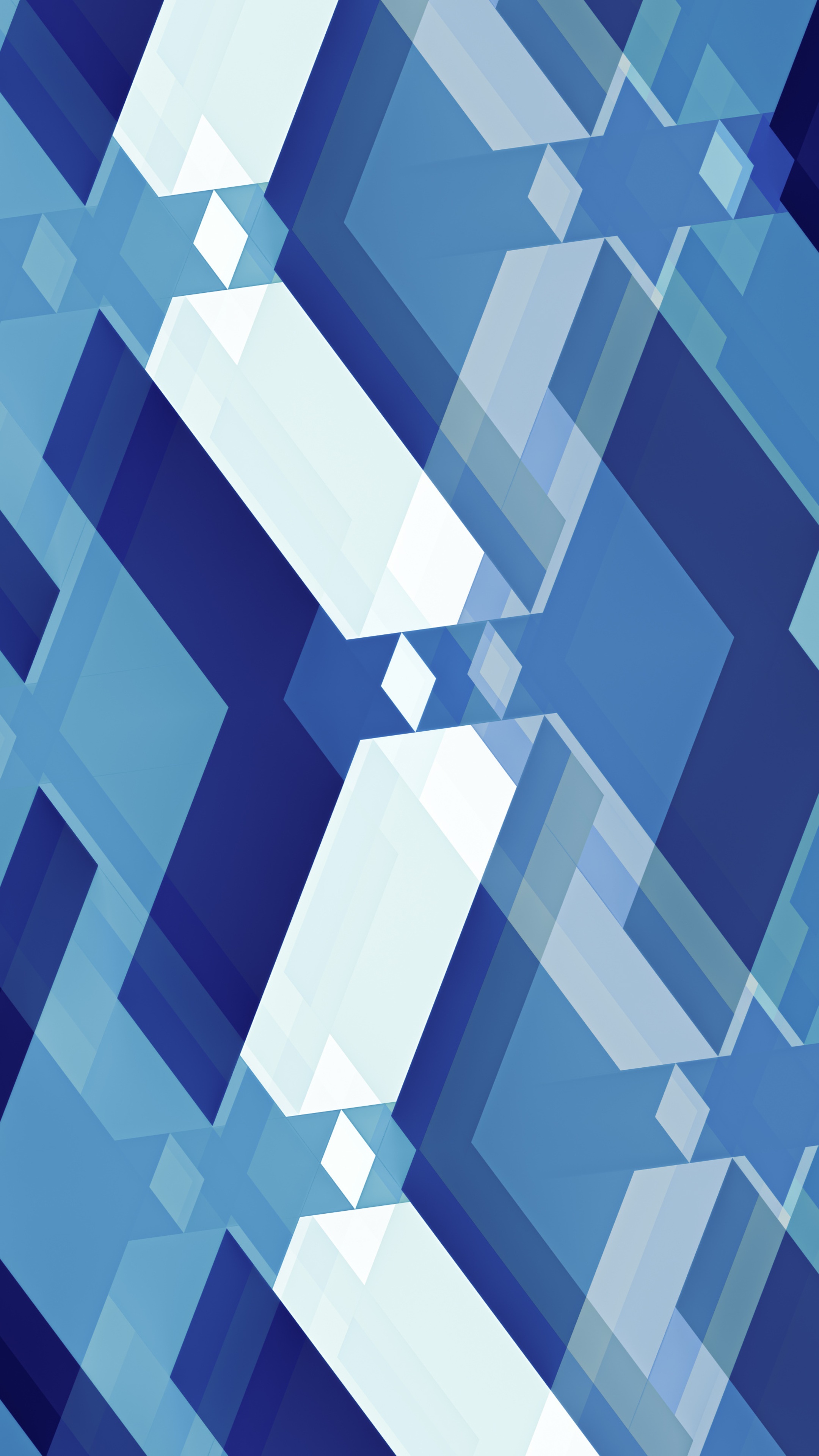 Abstract blue geometric pattern with overlapping shapes HD Phone Wallpaper
