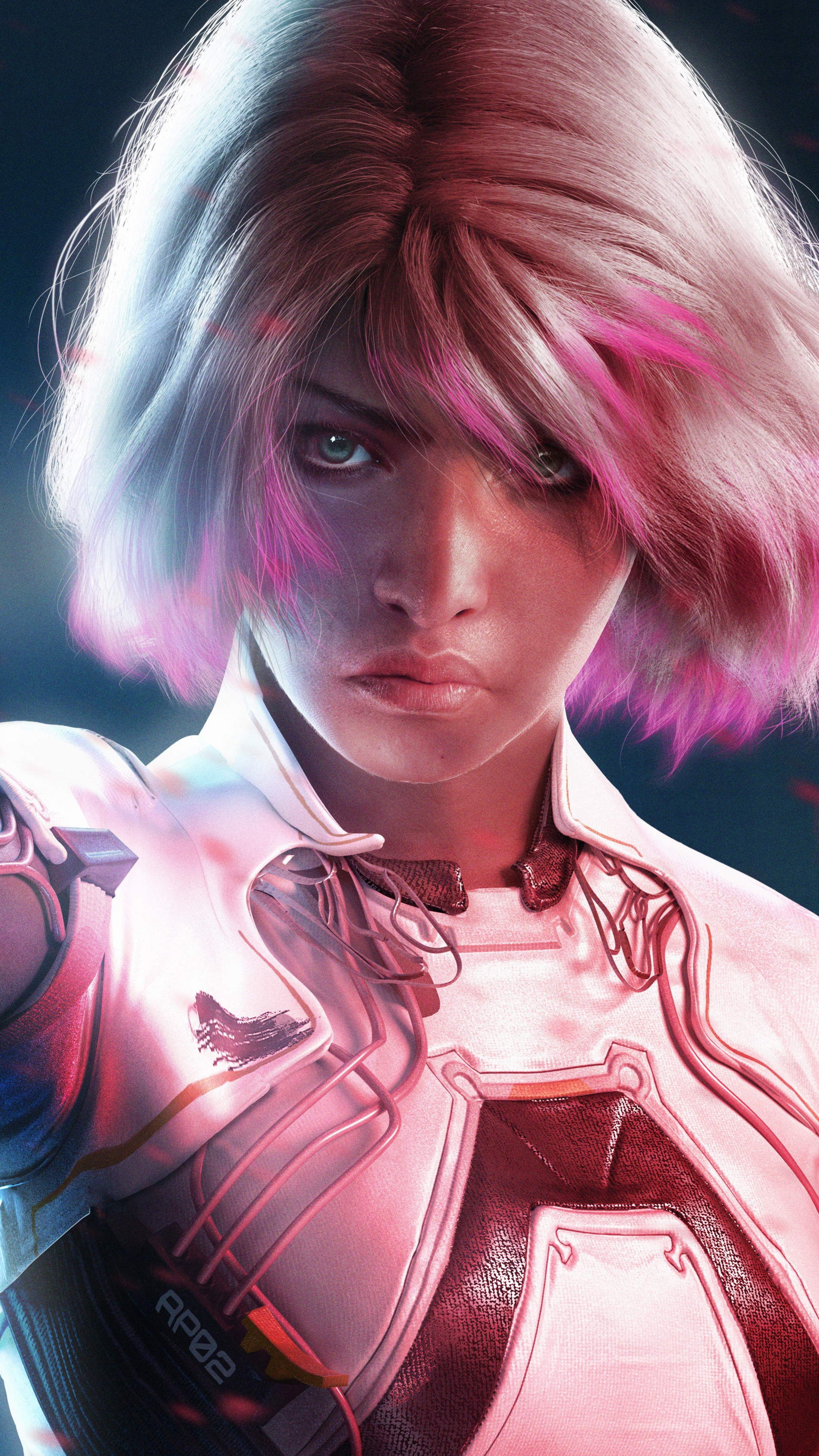 Woman with pink and white hair from Watch Dogs Legion 4K HD Phone Wallpaper