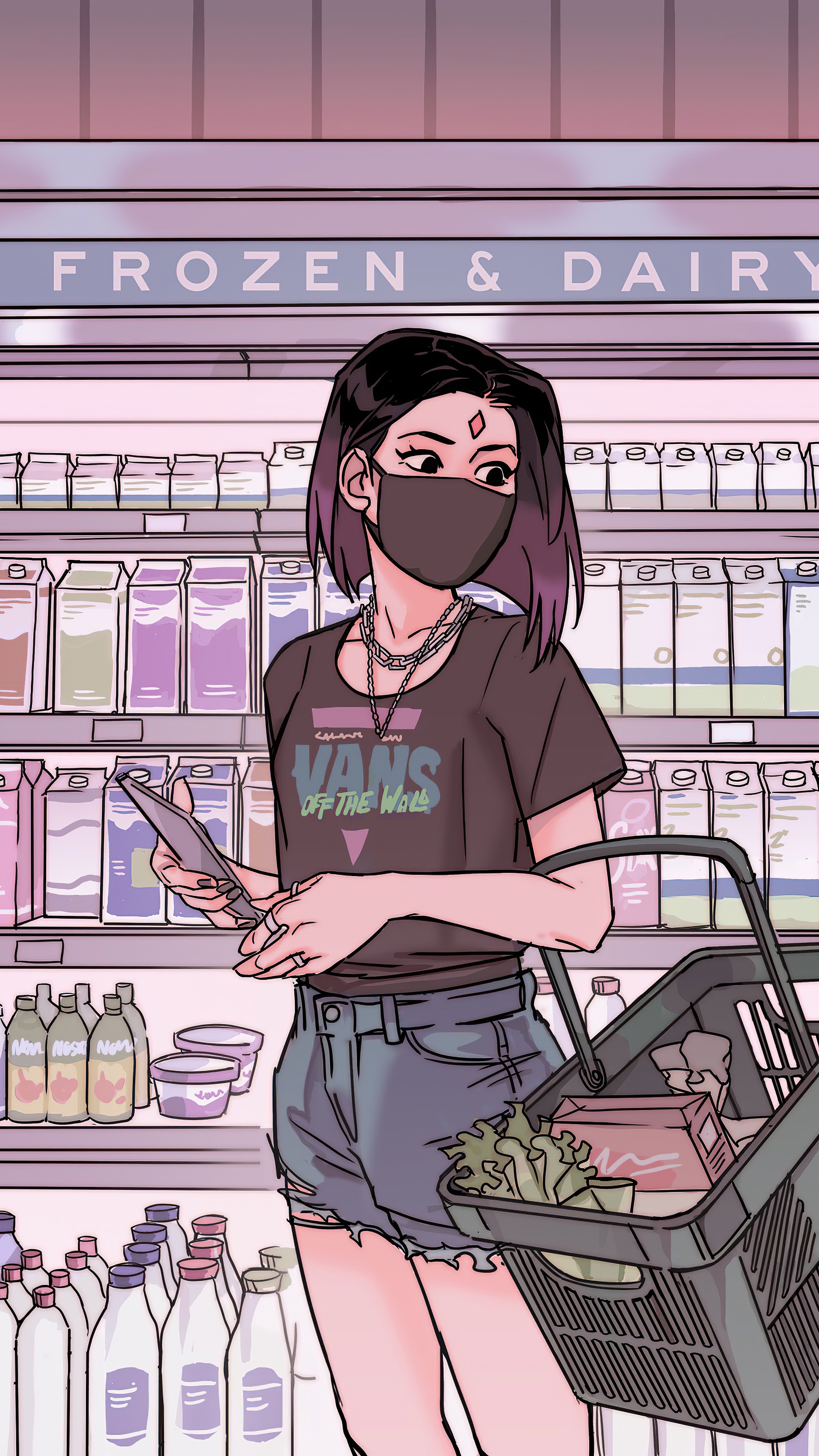 Raven from Teen Titans in a grocery store HD Phone Wallpaper