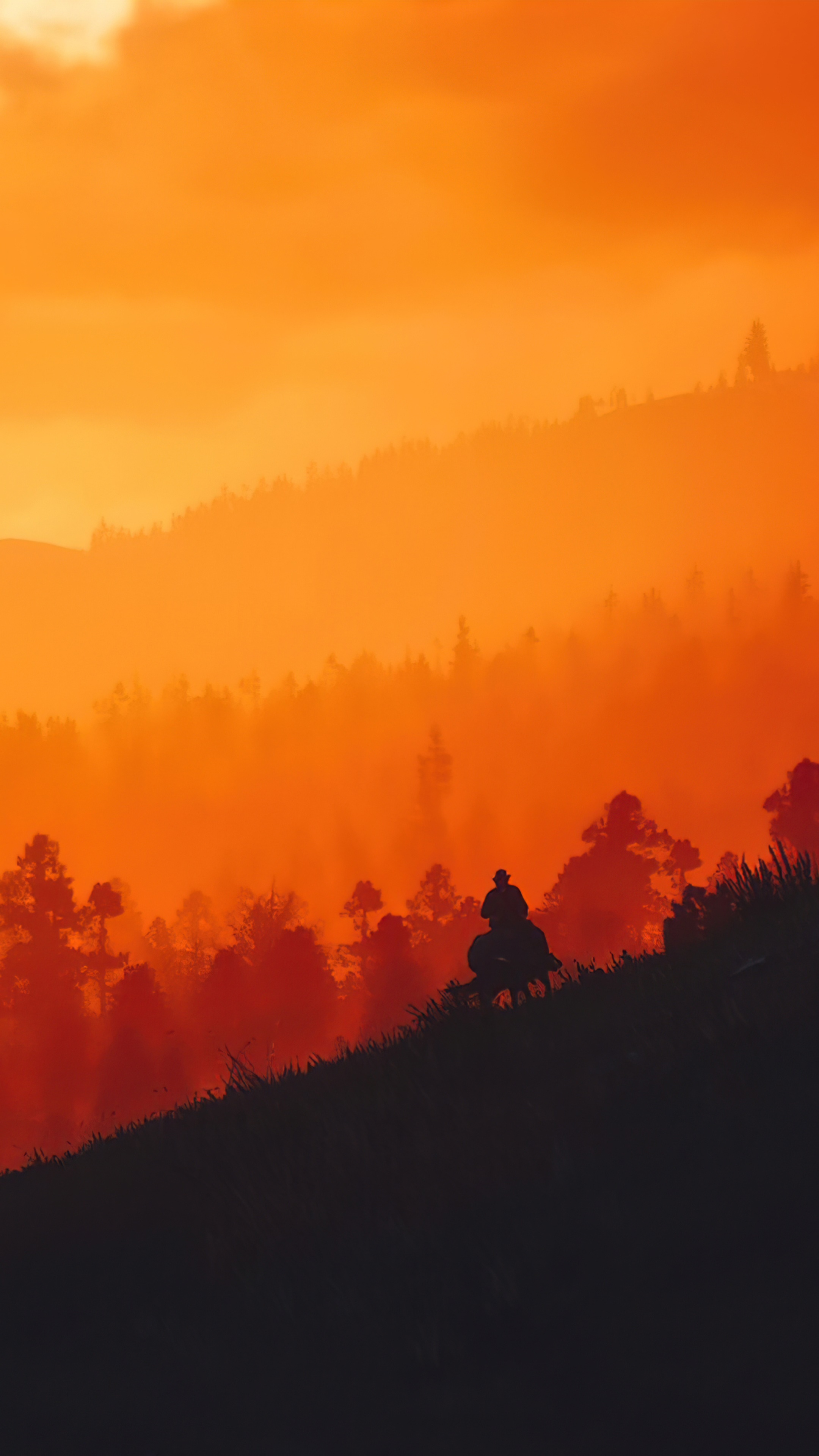 Man on horseback in Red Dead Redemption 2 HD Phone Wallpaper