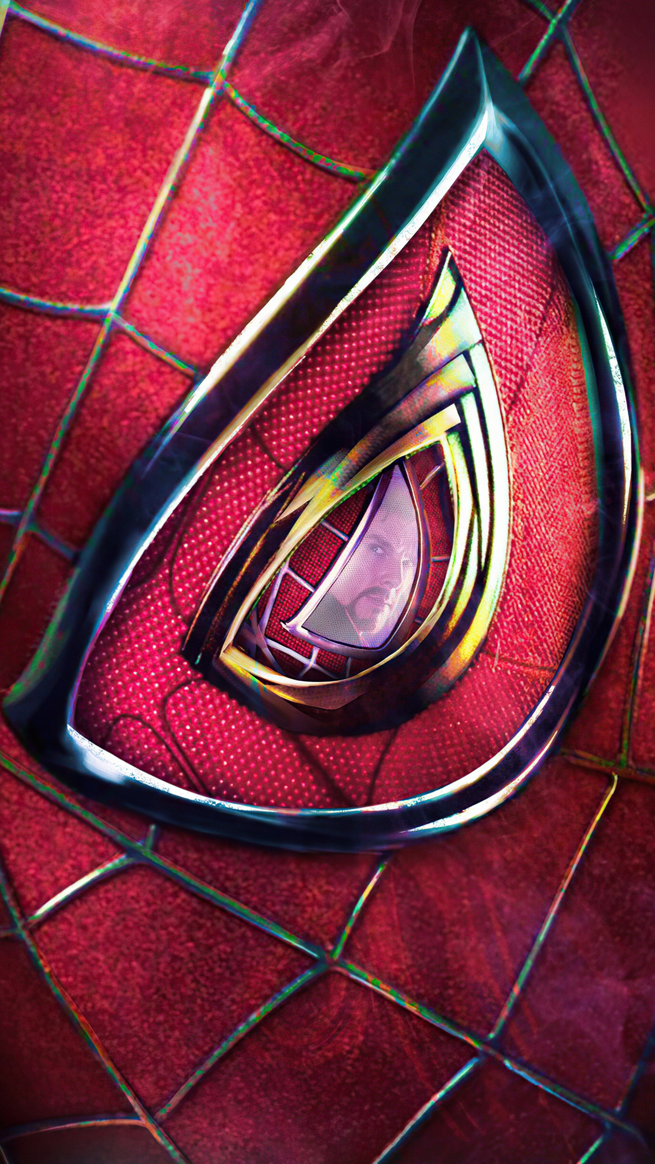 Spider-Man's Mask with Reflection HD Phone Wallpaper