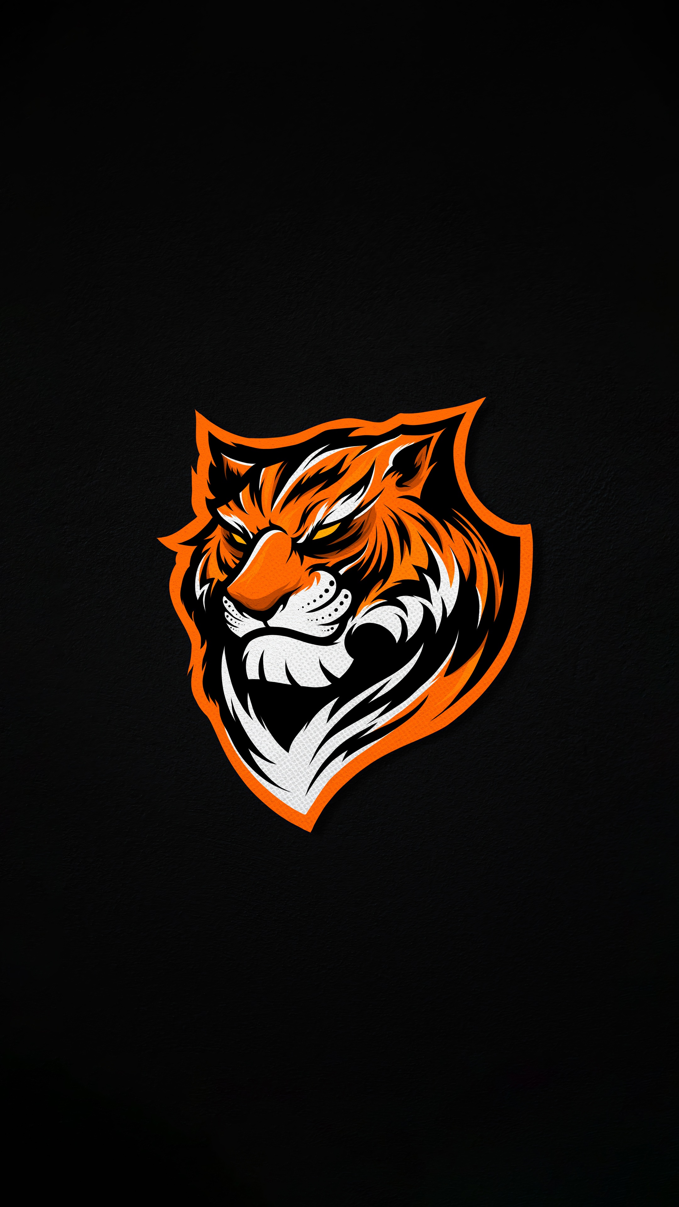 Minimalist illustration of a tiger's head HD Phone Wallpaper