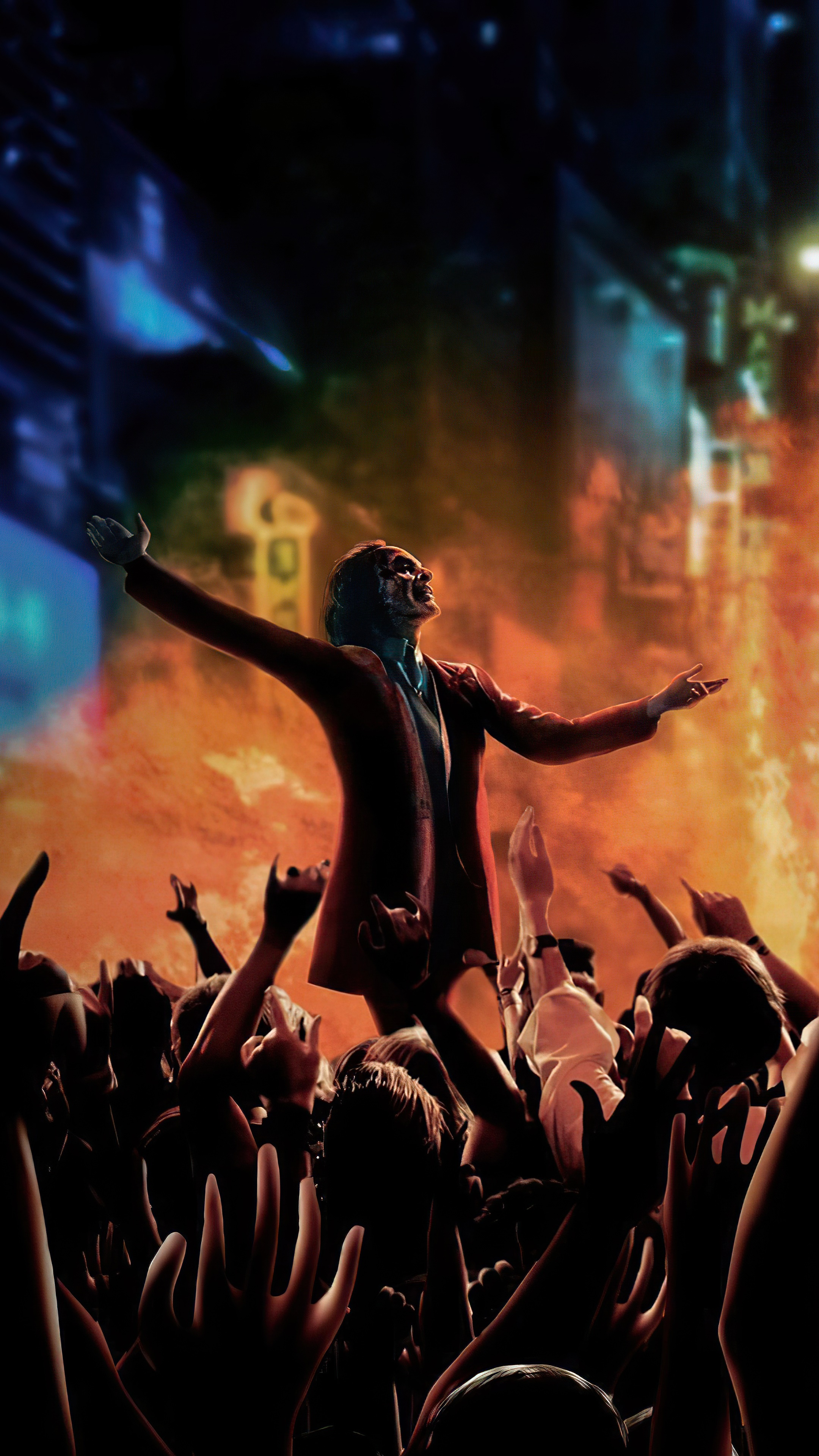 Joker from DC Comics in a crowd HD Phone Wallpaper