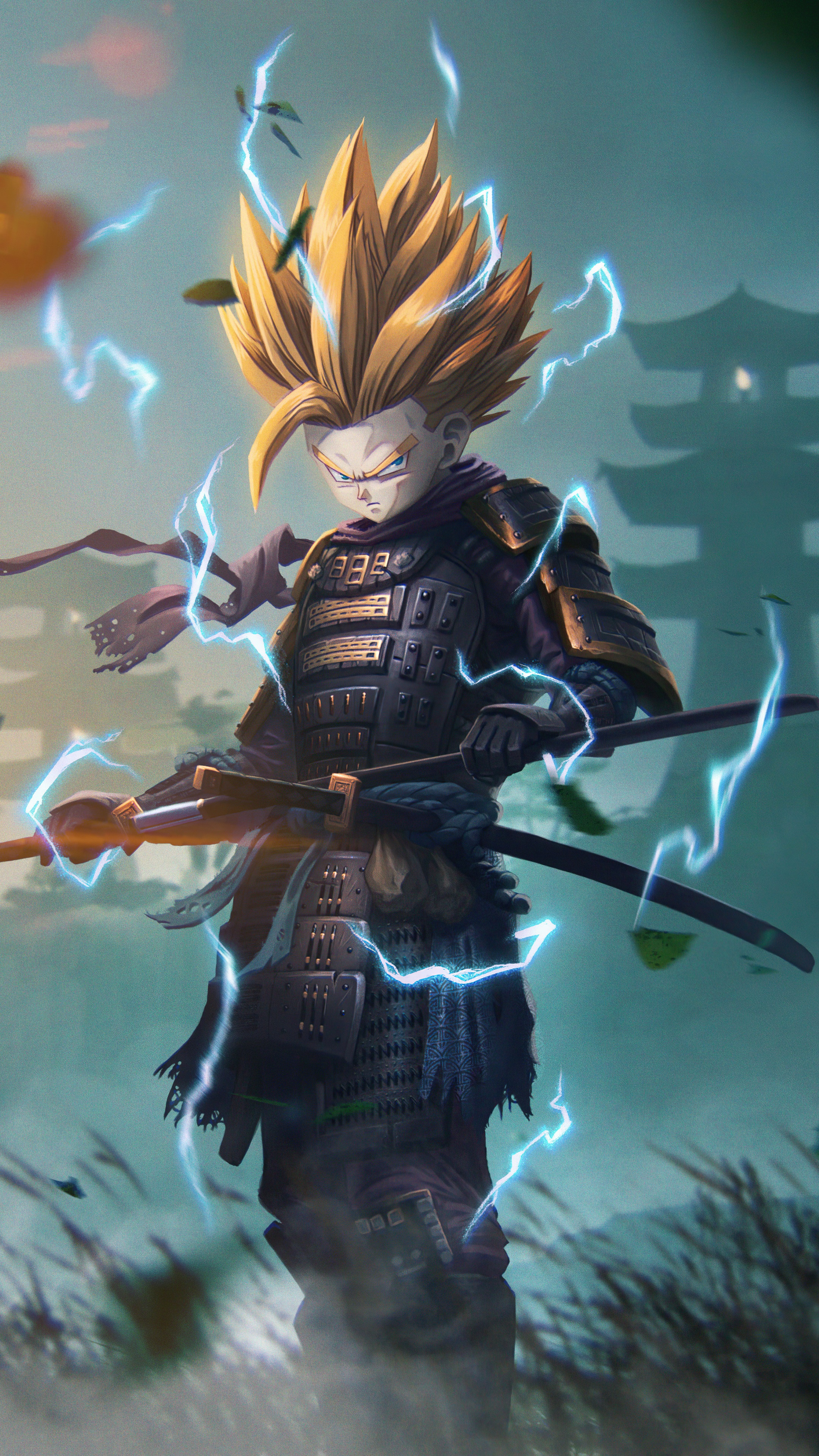 Gohan from Dragon Ball Z as a Samurai HD Phone Wallpaper
