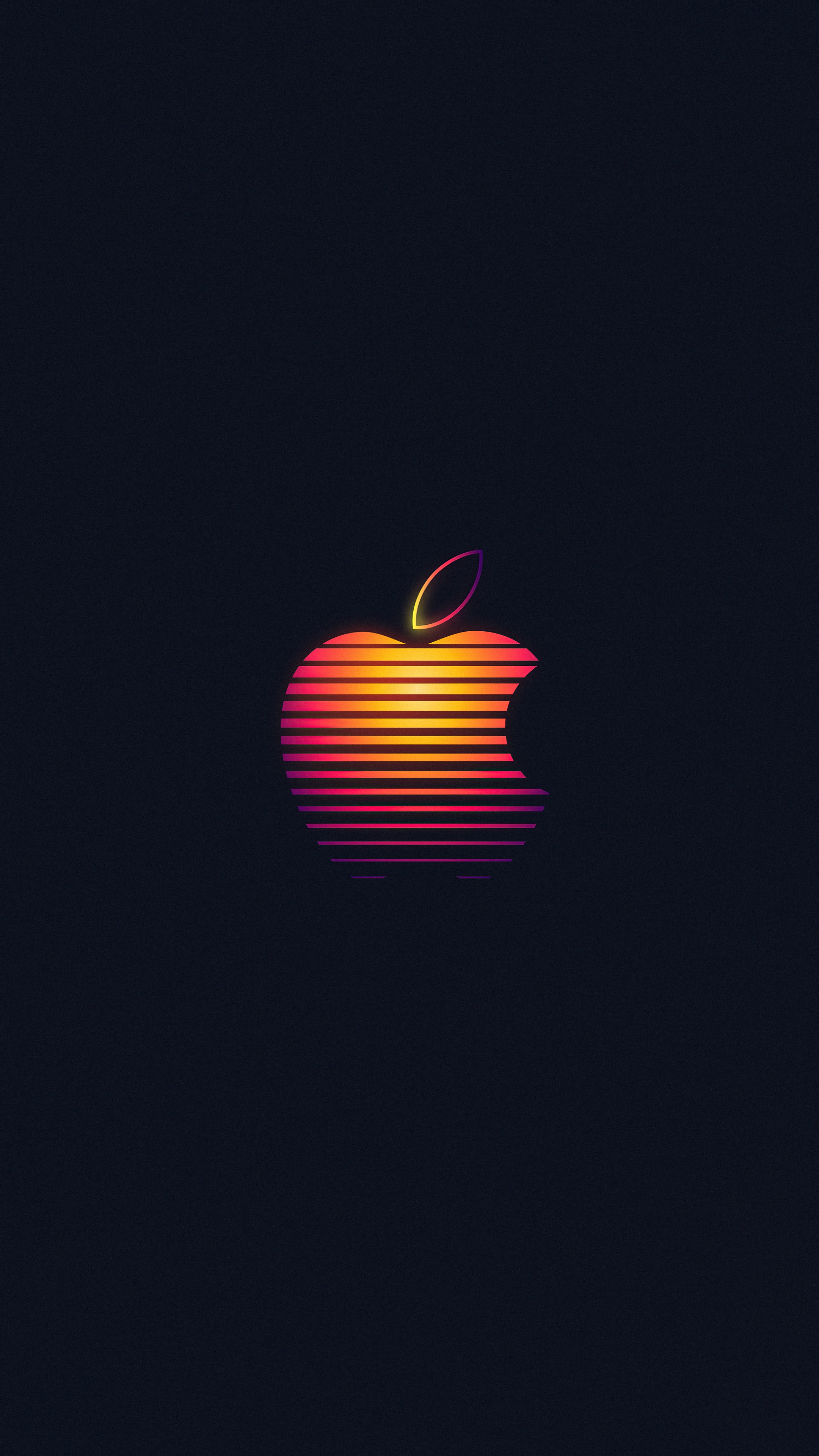 Apple logo with retro gradient HD Phone Wallpaper