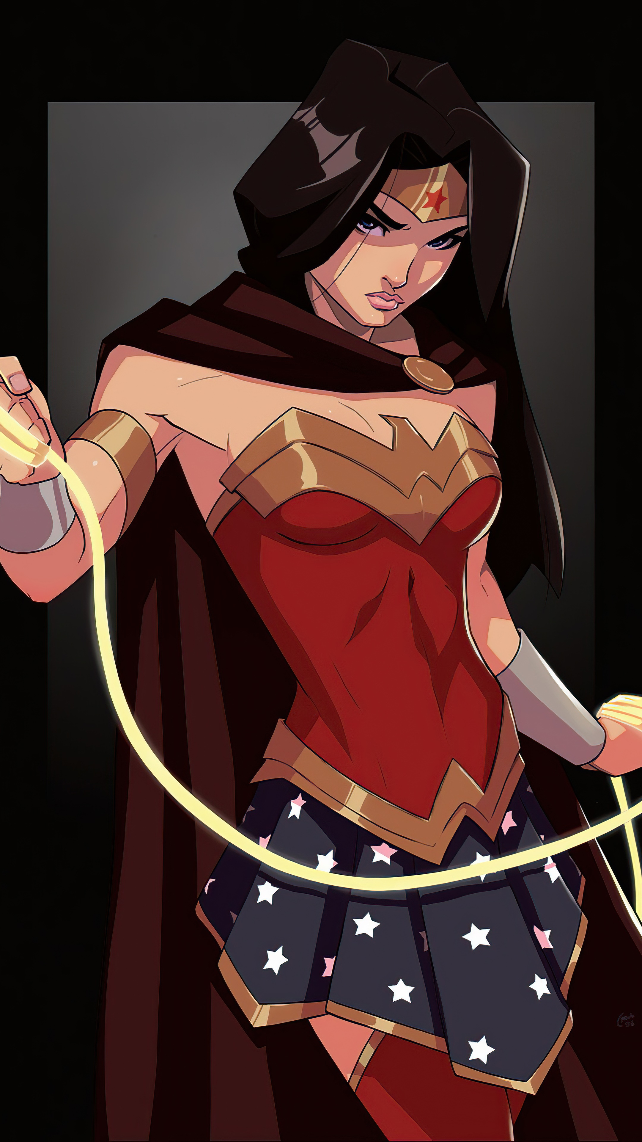 Wonder Woman with Lasso of Truth HD Phone Wallpaper