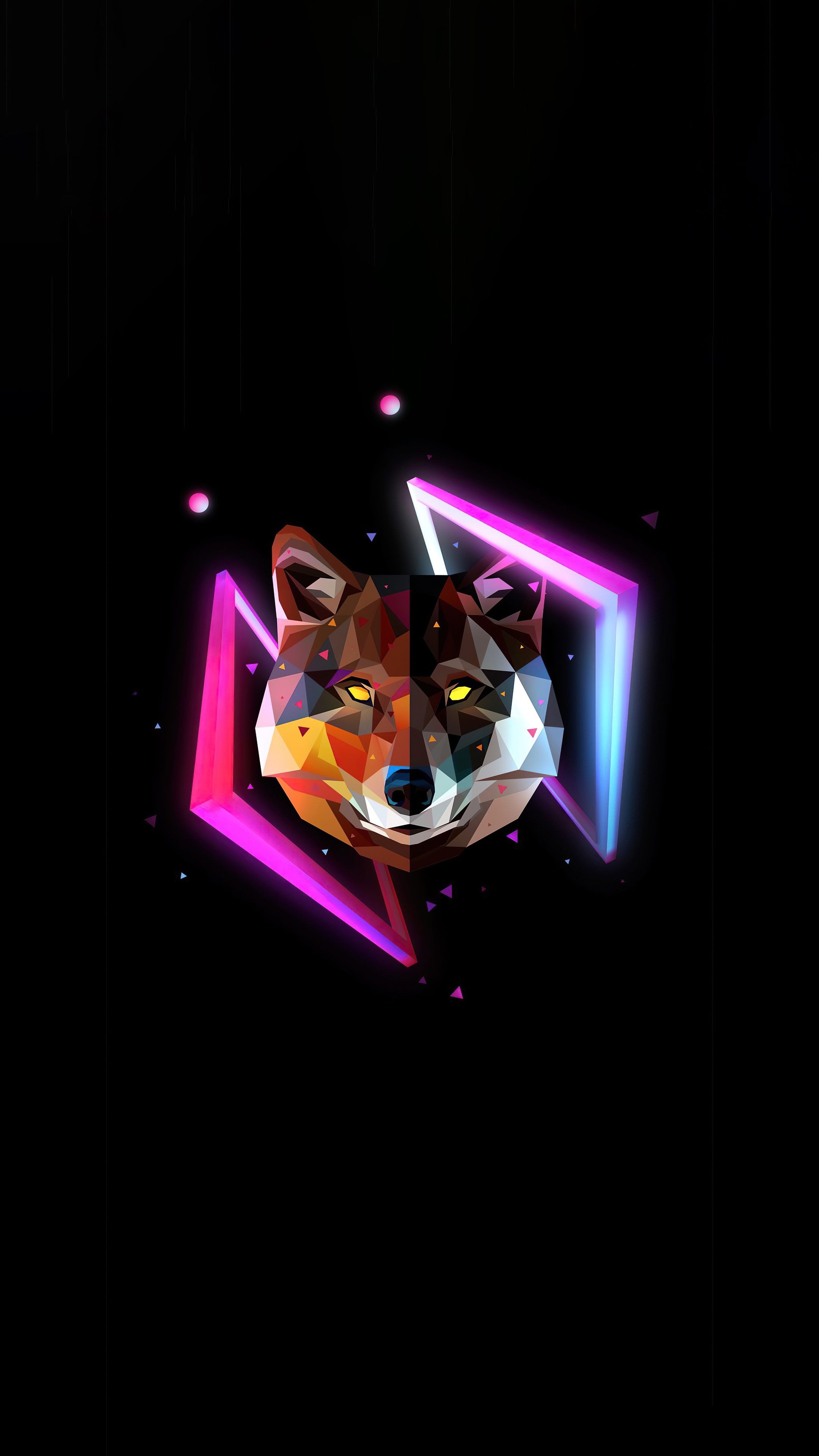 Geometric wolf artwork by Justin Maller HD Phone Wallpaper